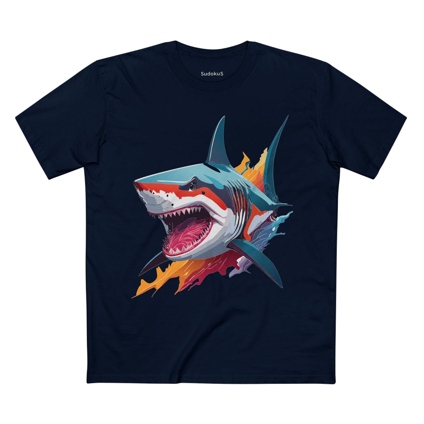 Shark Graphic Unisex 100 Cotton Staple Tee with Animal Design Artwork 12