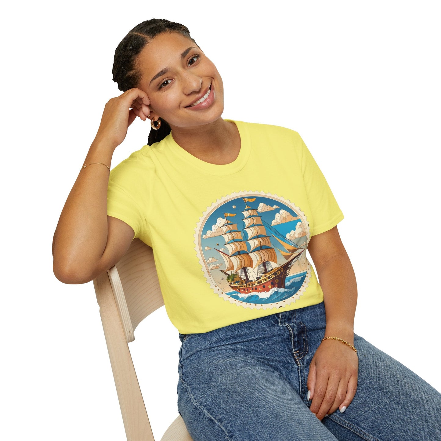 Nautical Ship Frigate Vessel T Shirts Unisex Tee Shirt Softstyle 64000 Ring Spun Cotton Comfort