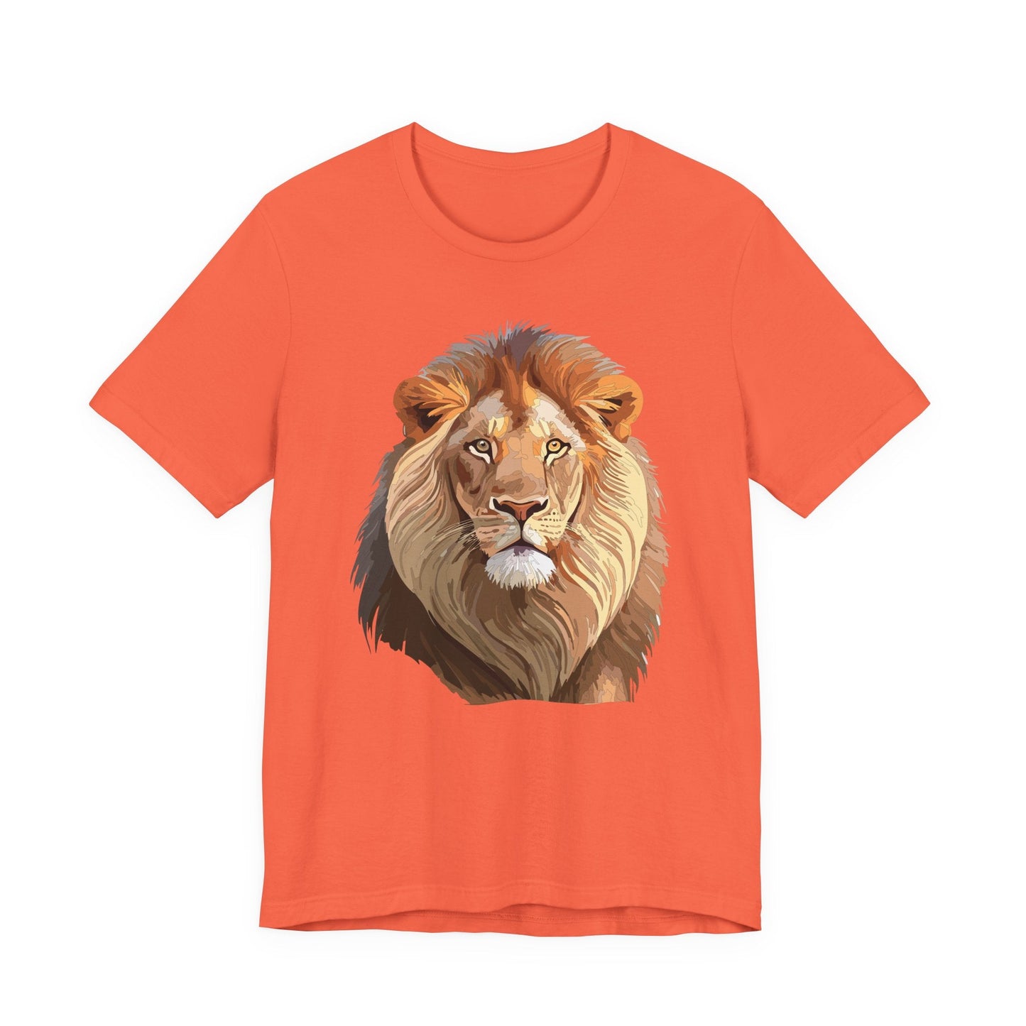 Safari Lion Head Illustration T-Shirt Unisex Cotton Realistic Lion Portrait Tee 3