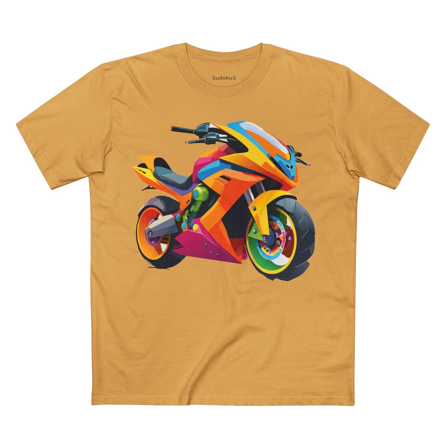 Moto Bike Graphic Unisex 100 Cotton Staple Tee 8