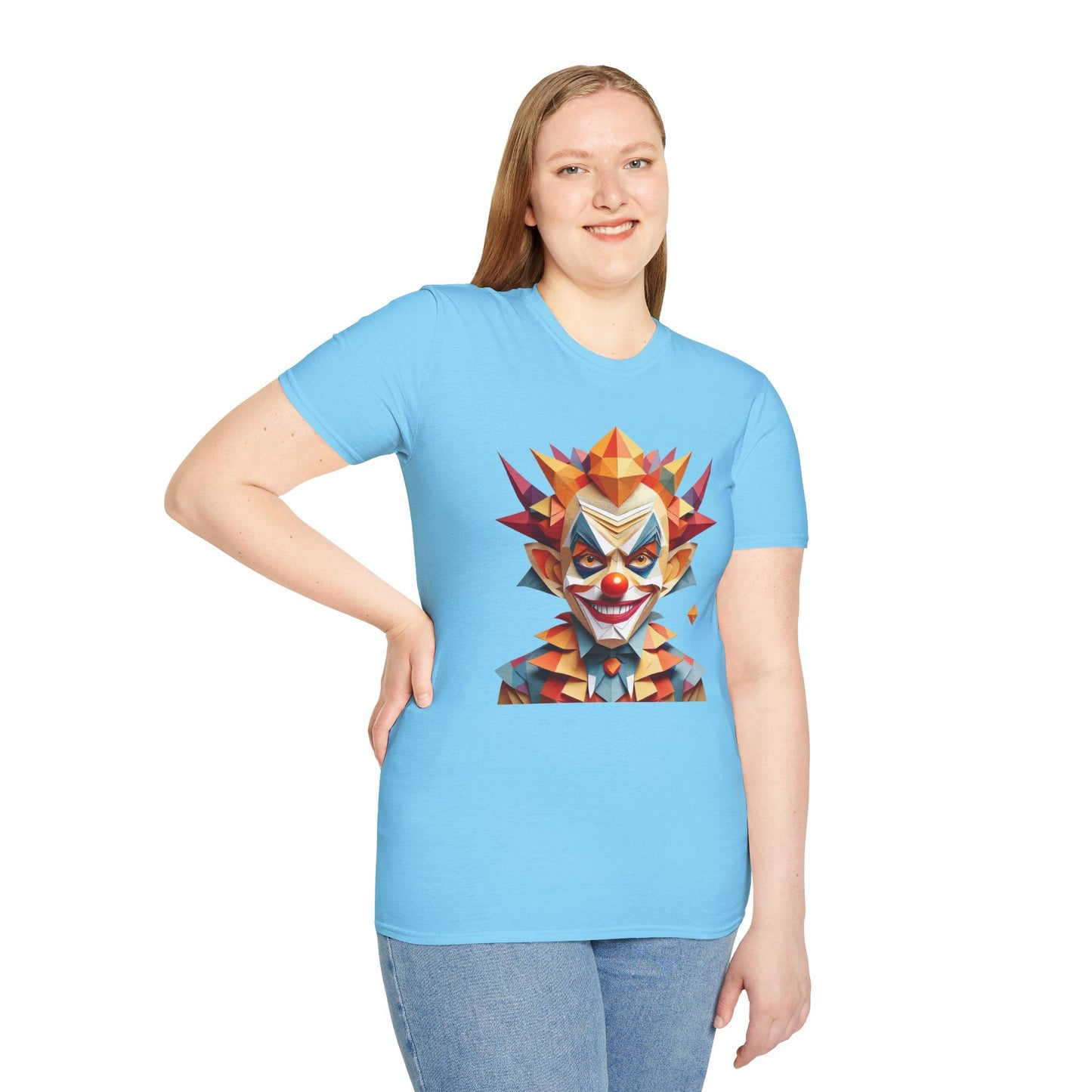 Unisex Clown Shirt With Funny Man Scary Man Circus Theme Tee Gildan Softstyle 64000