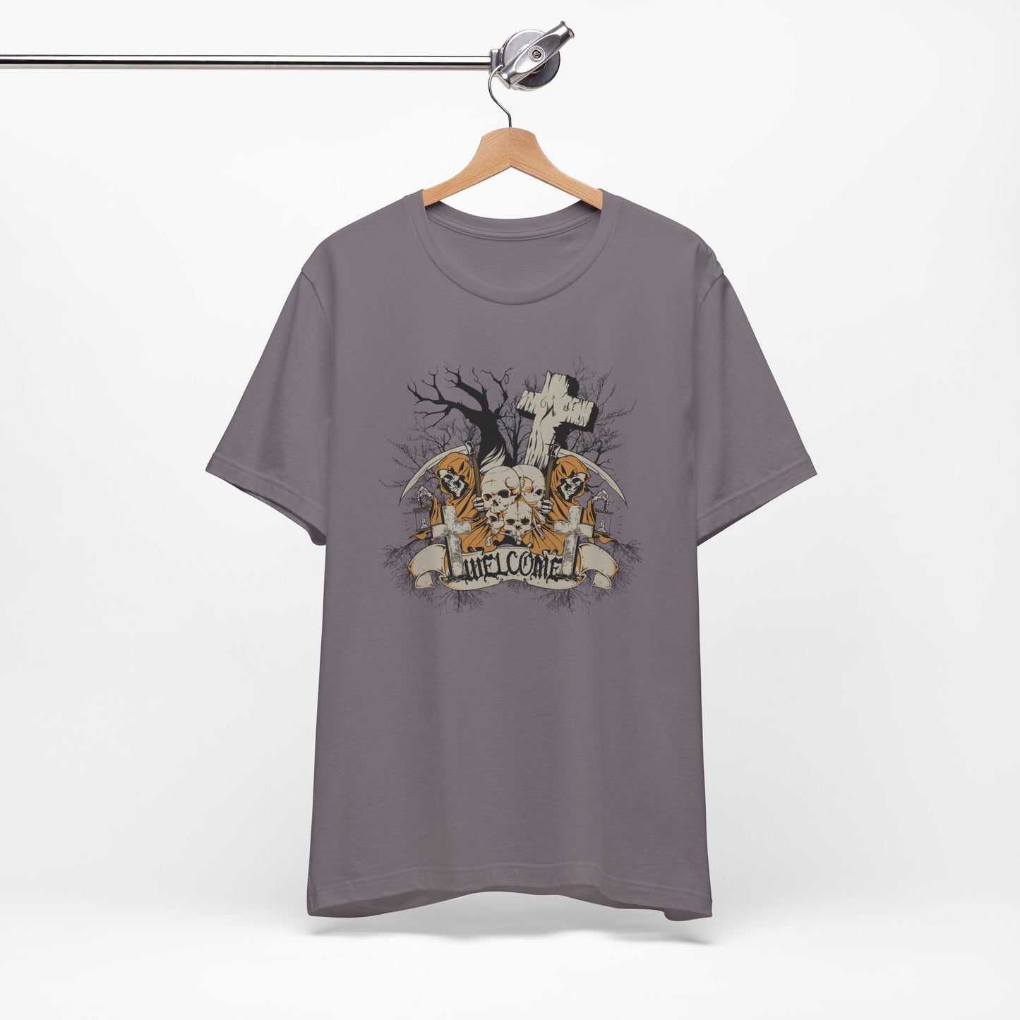 Skull Halloween Graphic Design Unisex Cotton T-Shirt Art-50