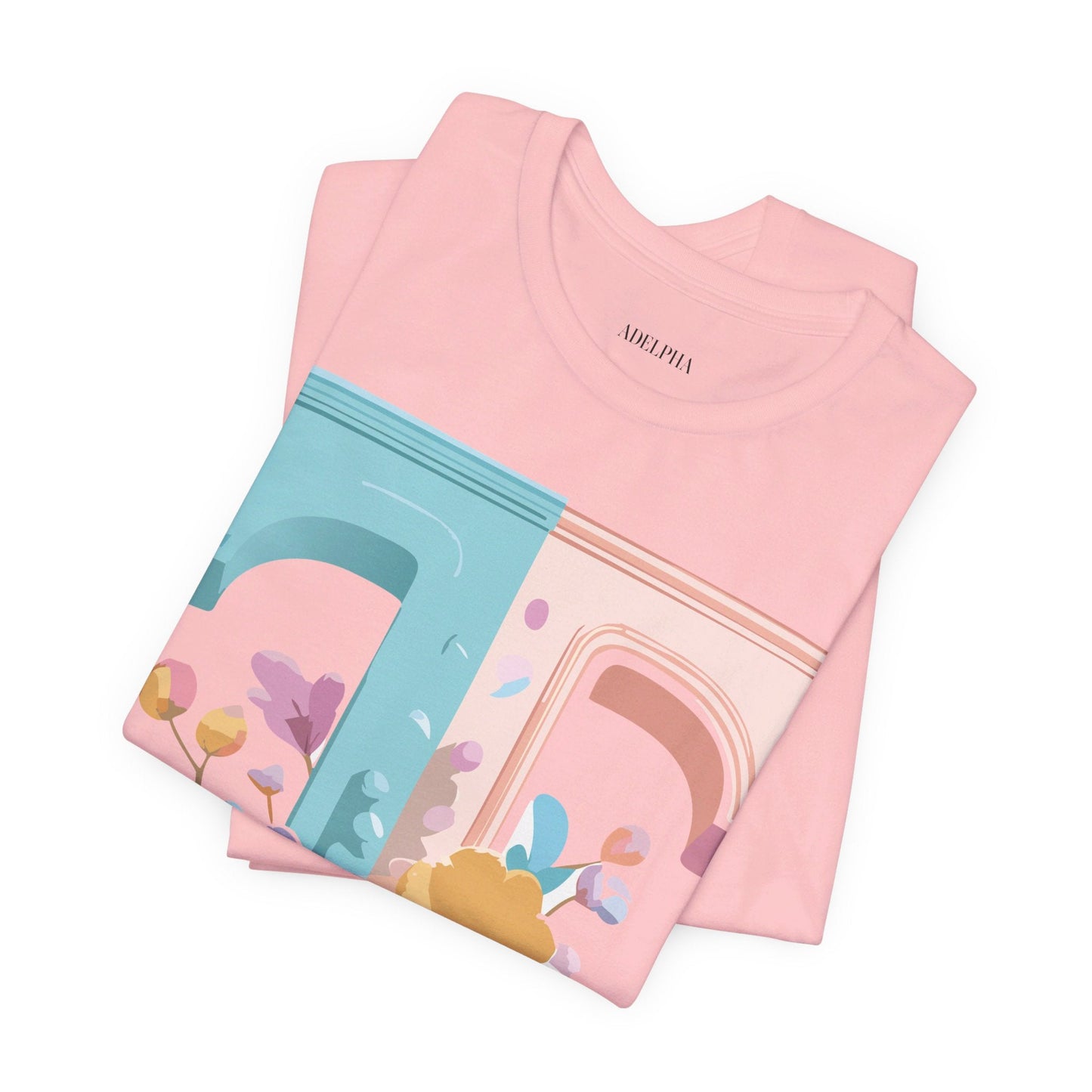 Adelpha Graphic Tee Unisex Short Sleeve Letter Shirt Featuring Vintage Inspired Artwork
