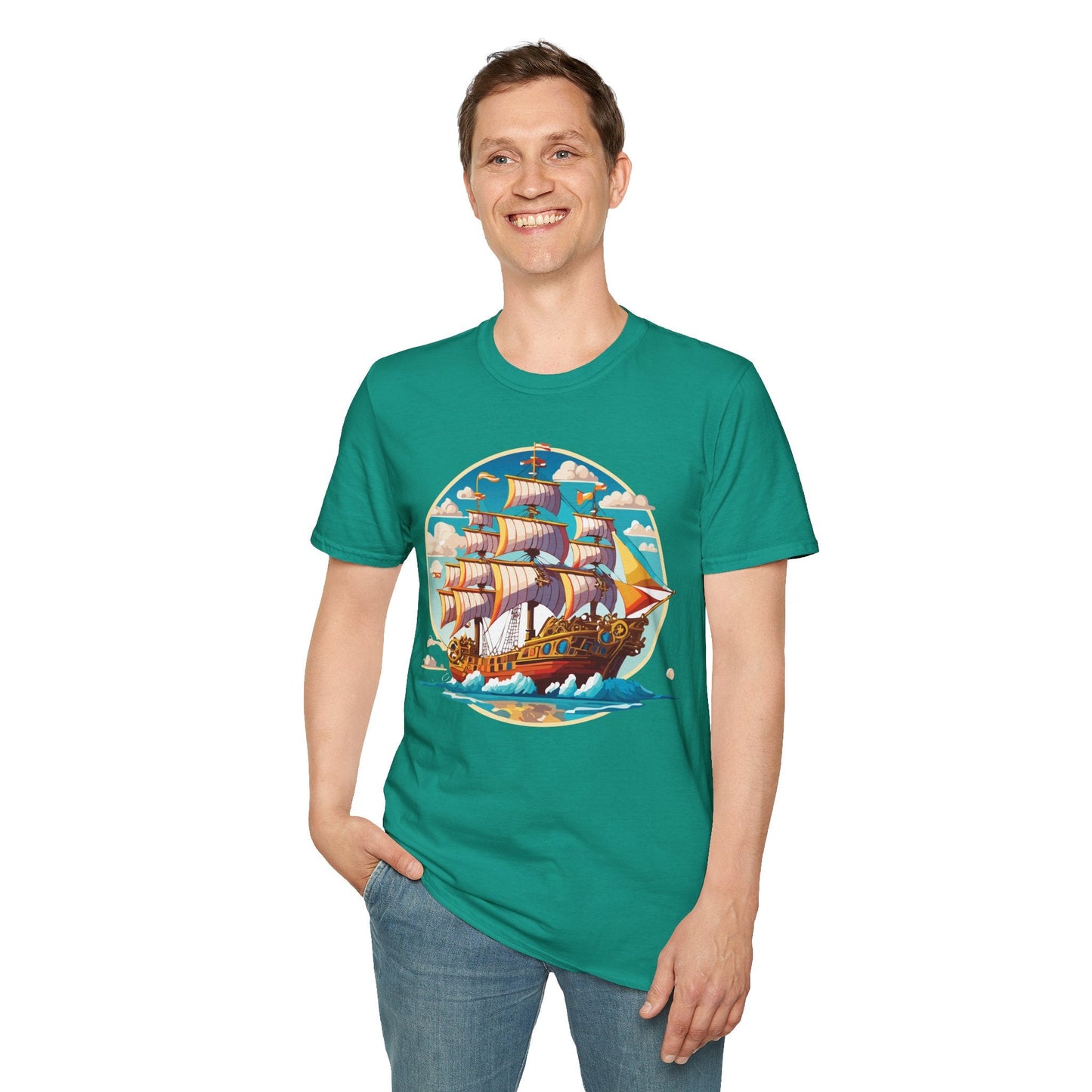 Ship T Shirts Frigate Tee Unisex Vessel Tee Shirt Gildan Softstyle 64000 Cotton Tee Classic