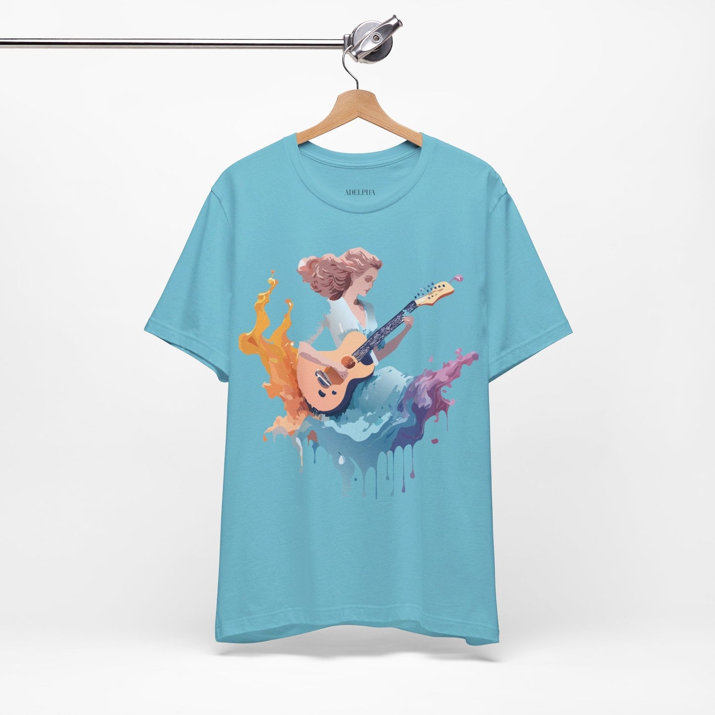 Music Graphic Unisex 100 Cotton Vintage Art with Musical Elements Tee 38
