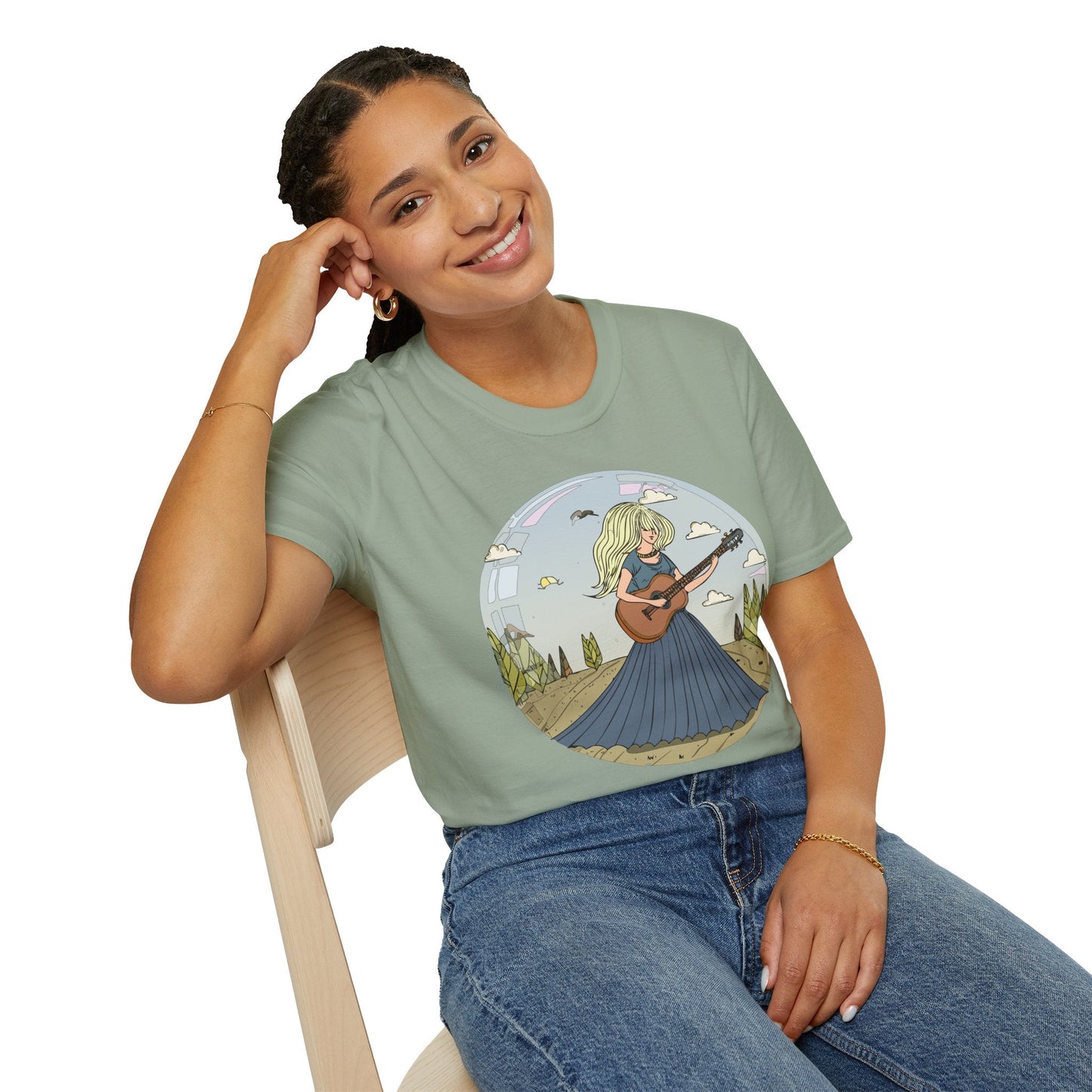 Womens Graphic T Shirt Art Design Tee Softstyle Cotton Ring-Spun Unisex Short Sleeve