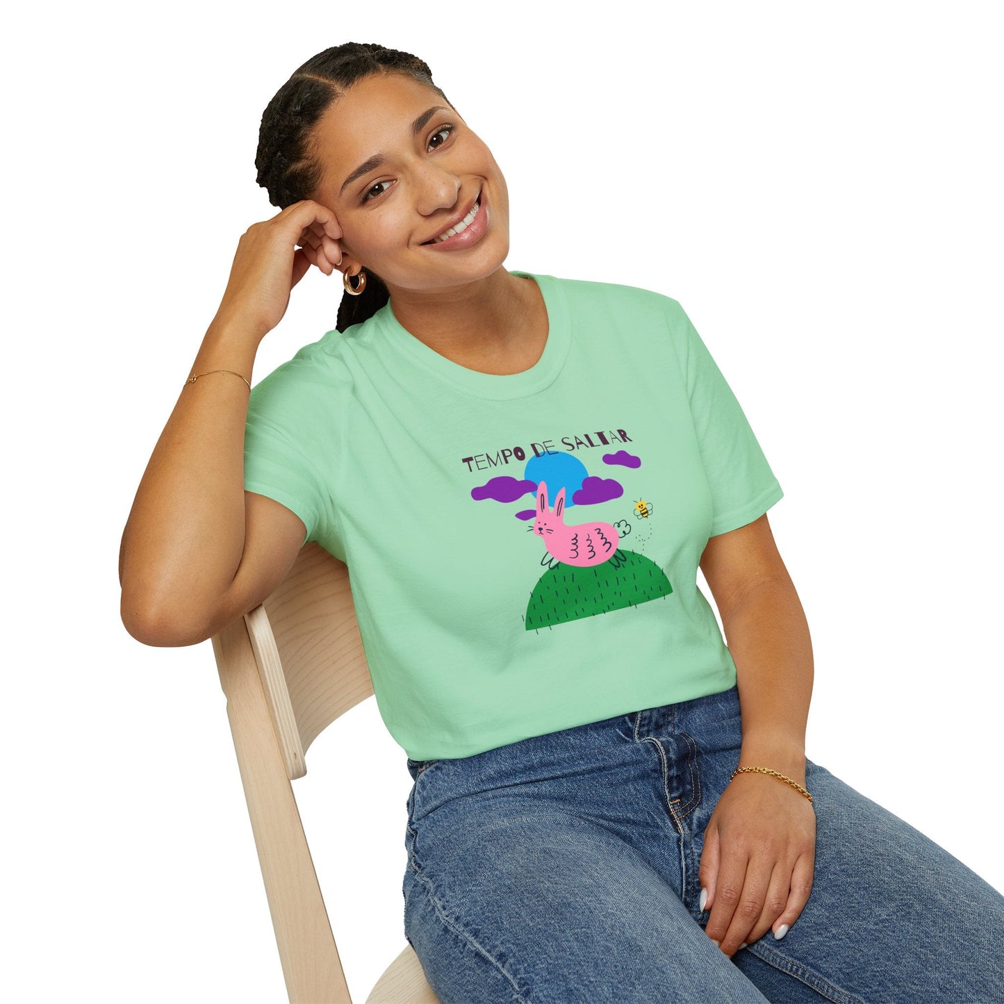 Funny Easter T Shirt Unisex Softstyle 64000 Art Design With Easter Prints 100 Percent Ring Spun Cotton