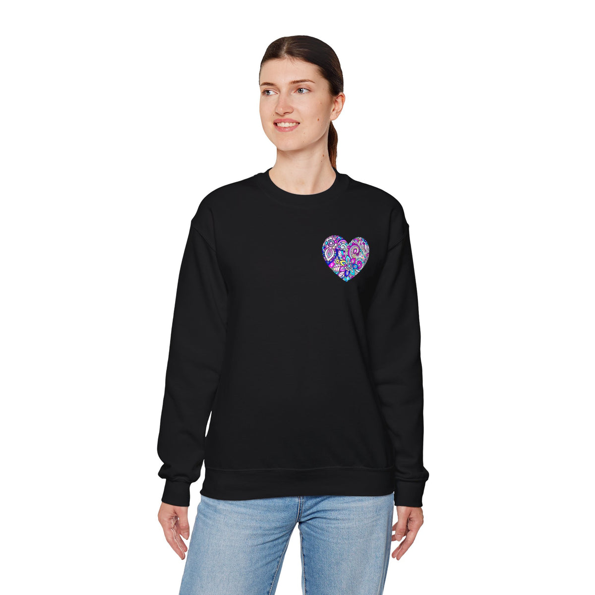 Small Heart Sweatshirt, Floral Heart Sweatshirt, Floral Love Sweatshirt, Valentine's Day Sweatshirt, Heart Floral Sweatshirt 101