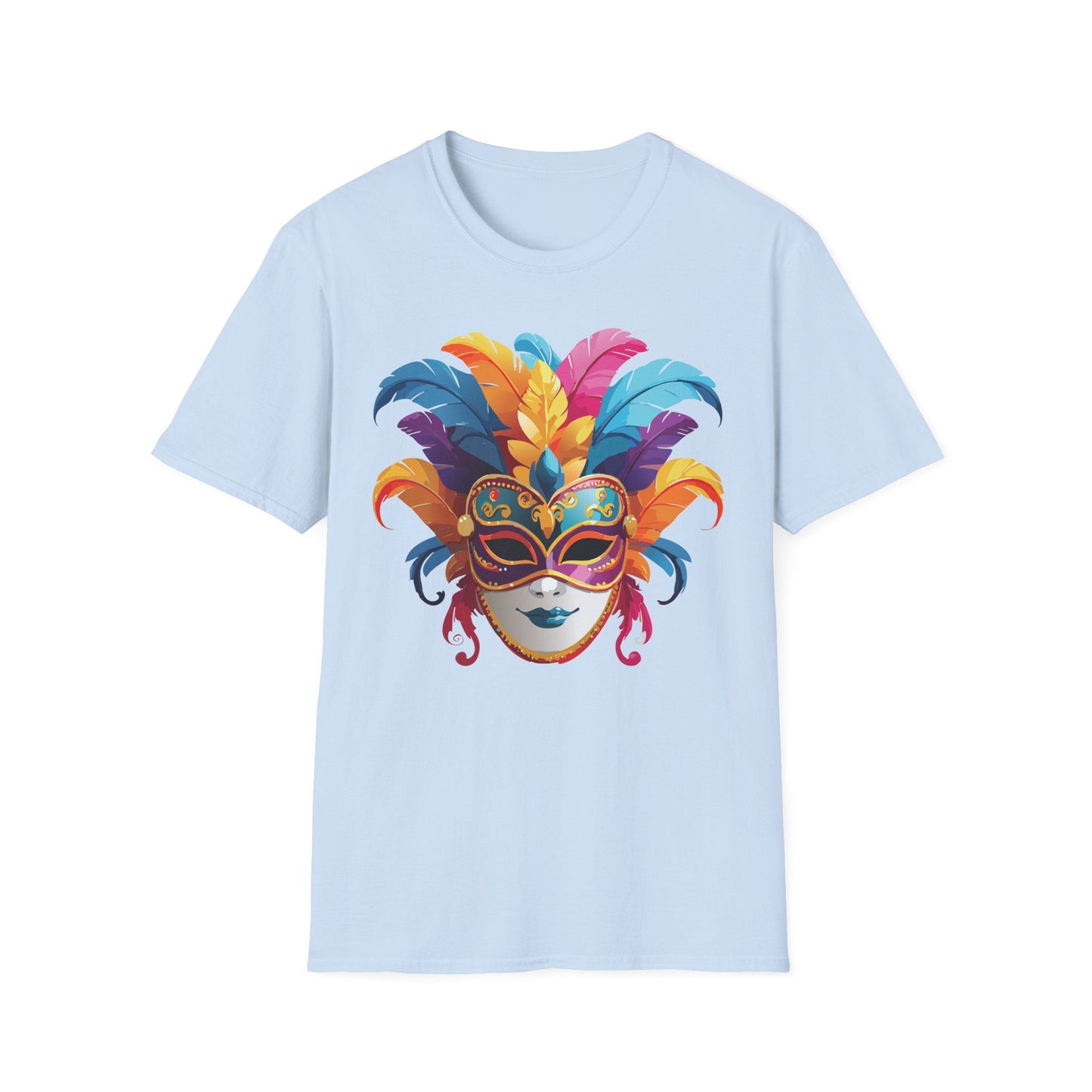 Mask Tee Shirt Unisex Masquerade Design Gildan Softstyle 64000 100 Percent Cotton