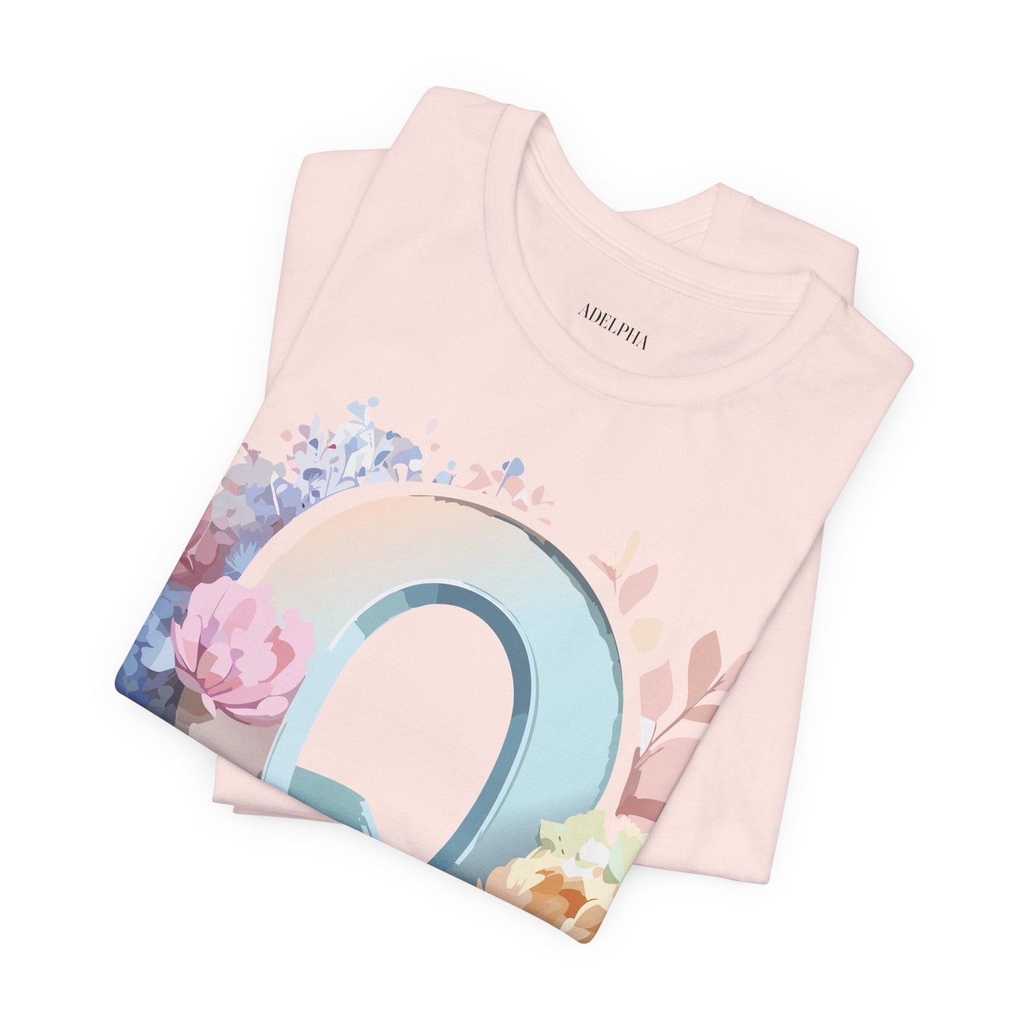 Letter Q Shirt Graphic Tee Unisex Short Sleeve by Adelpha Vintage Inspired Artwork