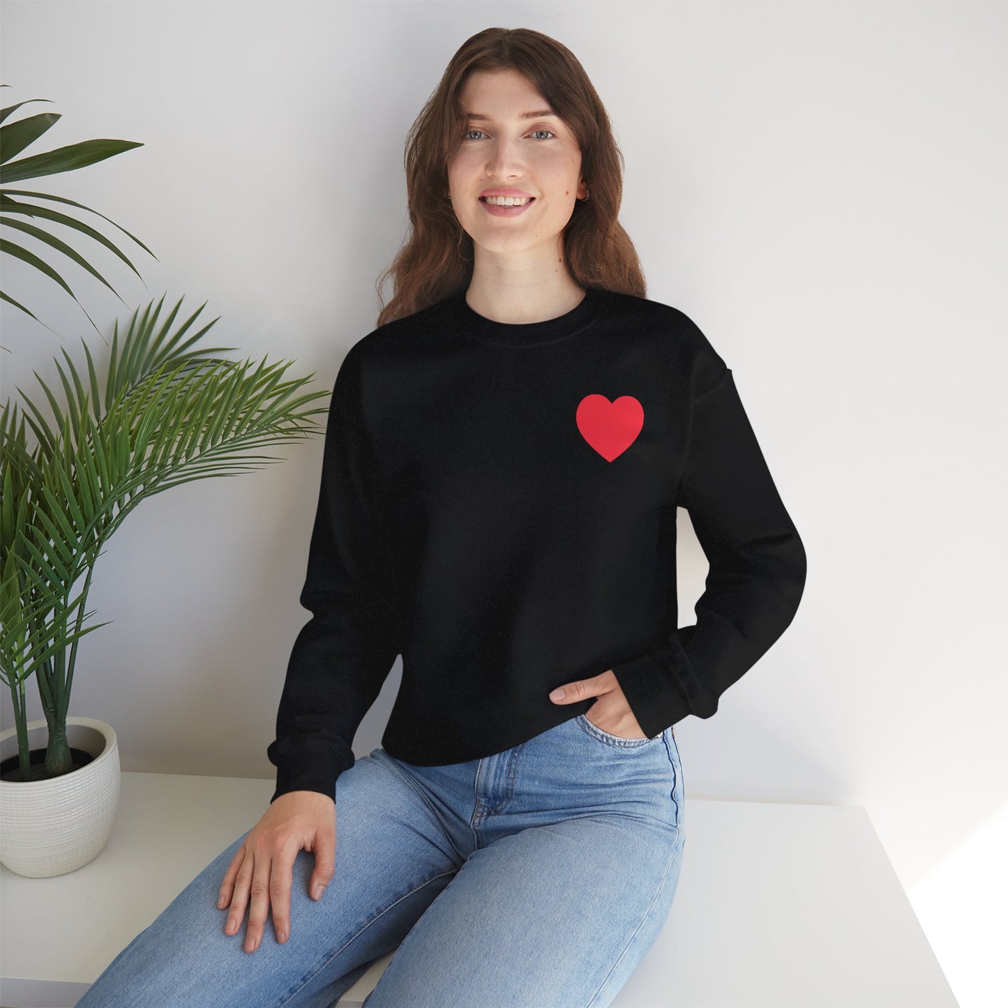 Small Red Heart Sweatshirt, Heart Sweatshirt, Love Sweatshirt, Valentine's Day Sweatshirt- 102