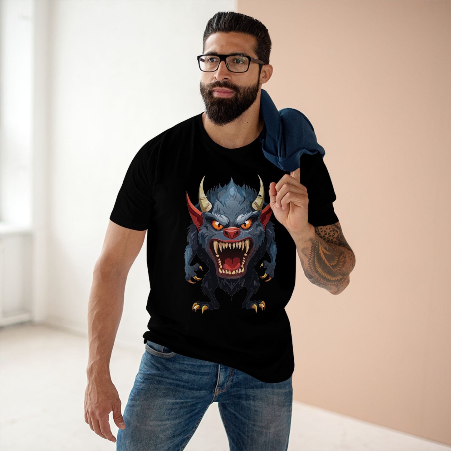 Cartoon Monsters Graphic Unisex 100 Cotton Staple Tee 10
