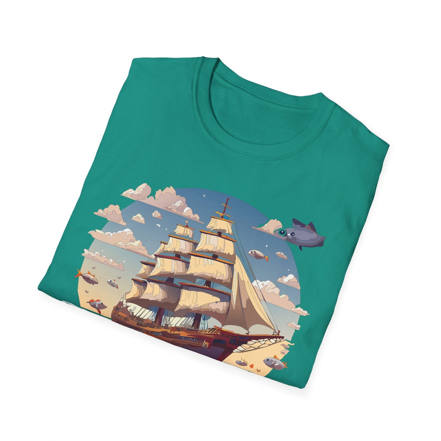 Nautical Ship Frigate Vessel T Shirt Unisex Premium Softstyle Cotton Tee Gildan 64000
