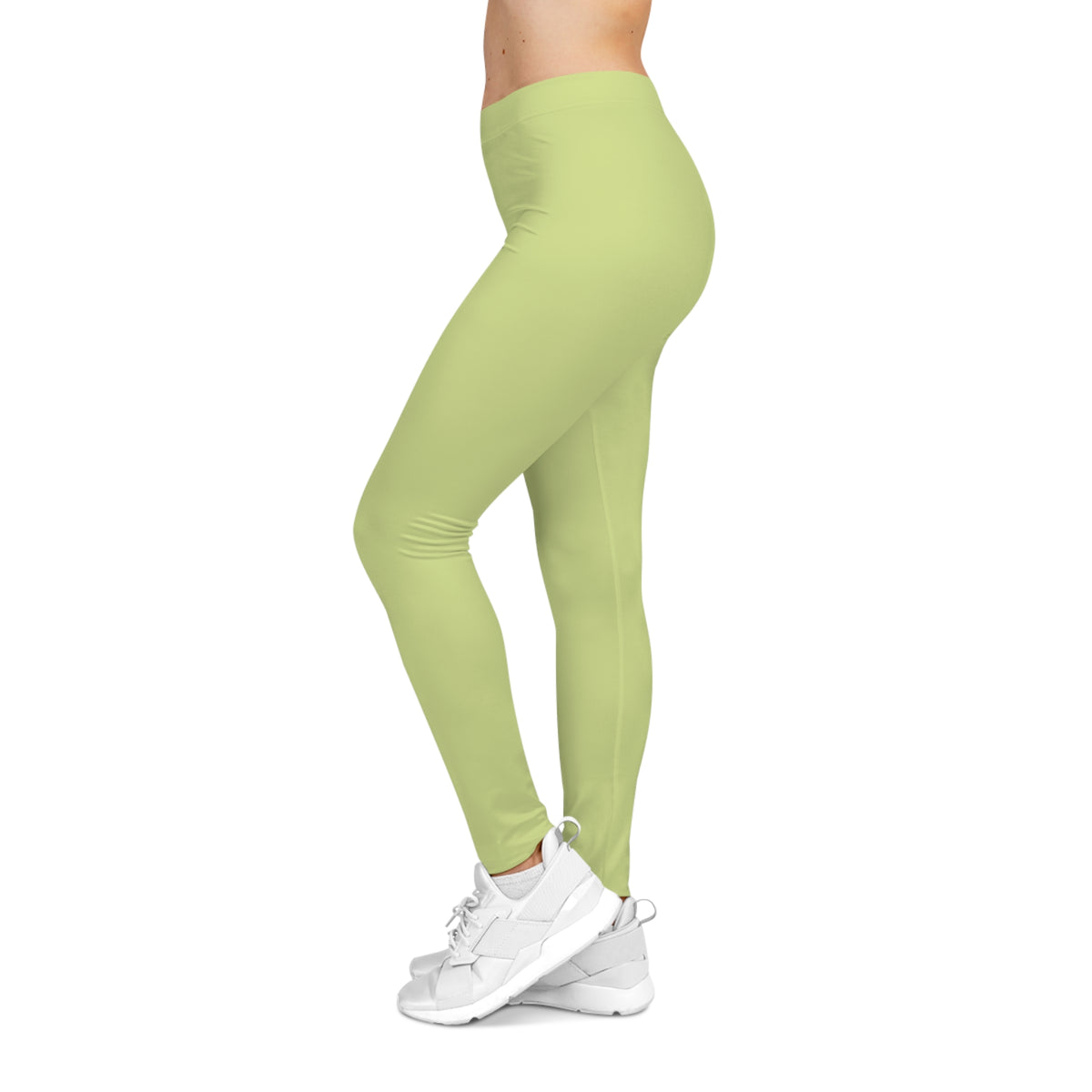 Green Tea Color Women's Poly-Span Casual Leggings XS-2XL