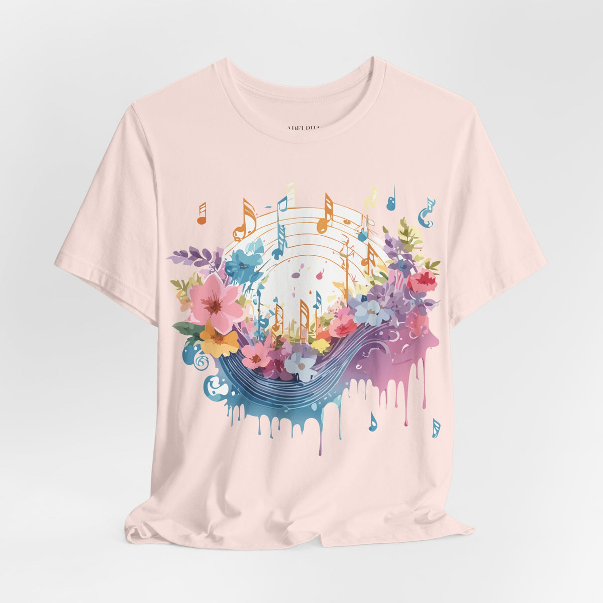 Music Graphic Unisex Cotton Bella+Canvas Tee with Art Design m170