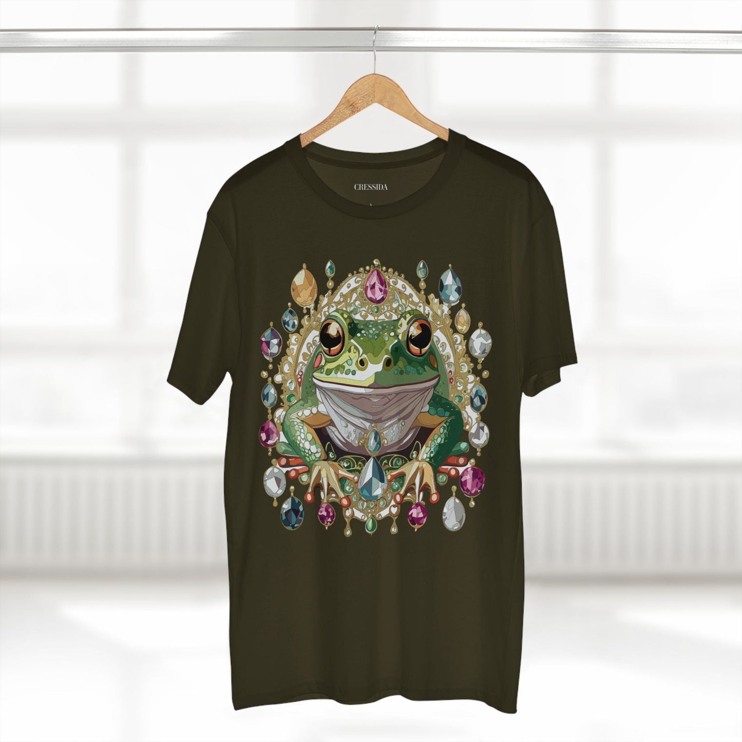 Frog Graphic Unisex 100 Cotton Tee With Unique Animal Golden Medallion Art Design 27