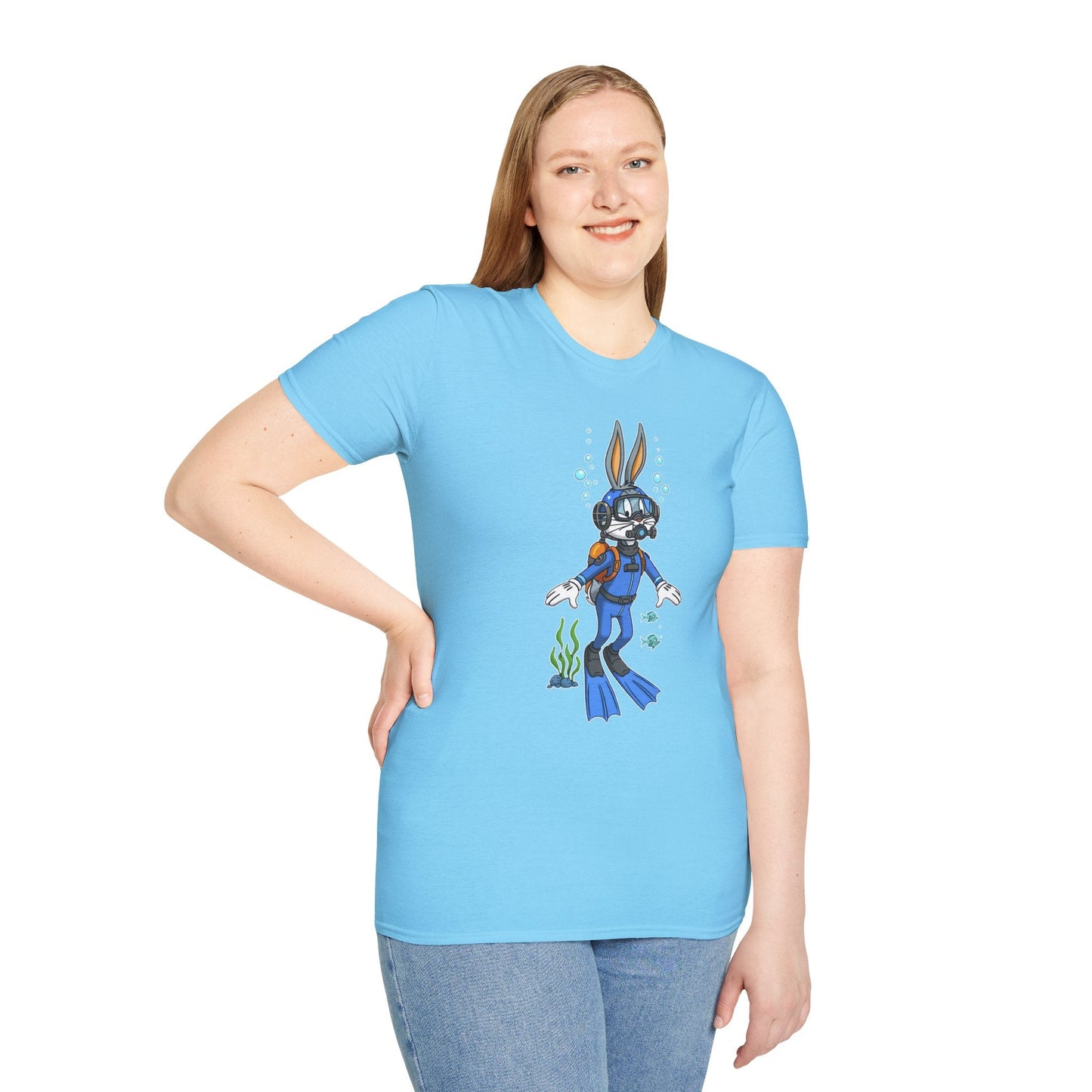 Bugs Bunny T Shirt Unisex Short Sleeve Cartoon Tee Gildan Softstyle 64000 Cotton