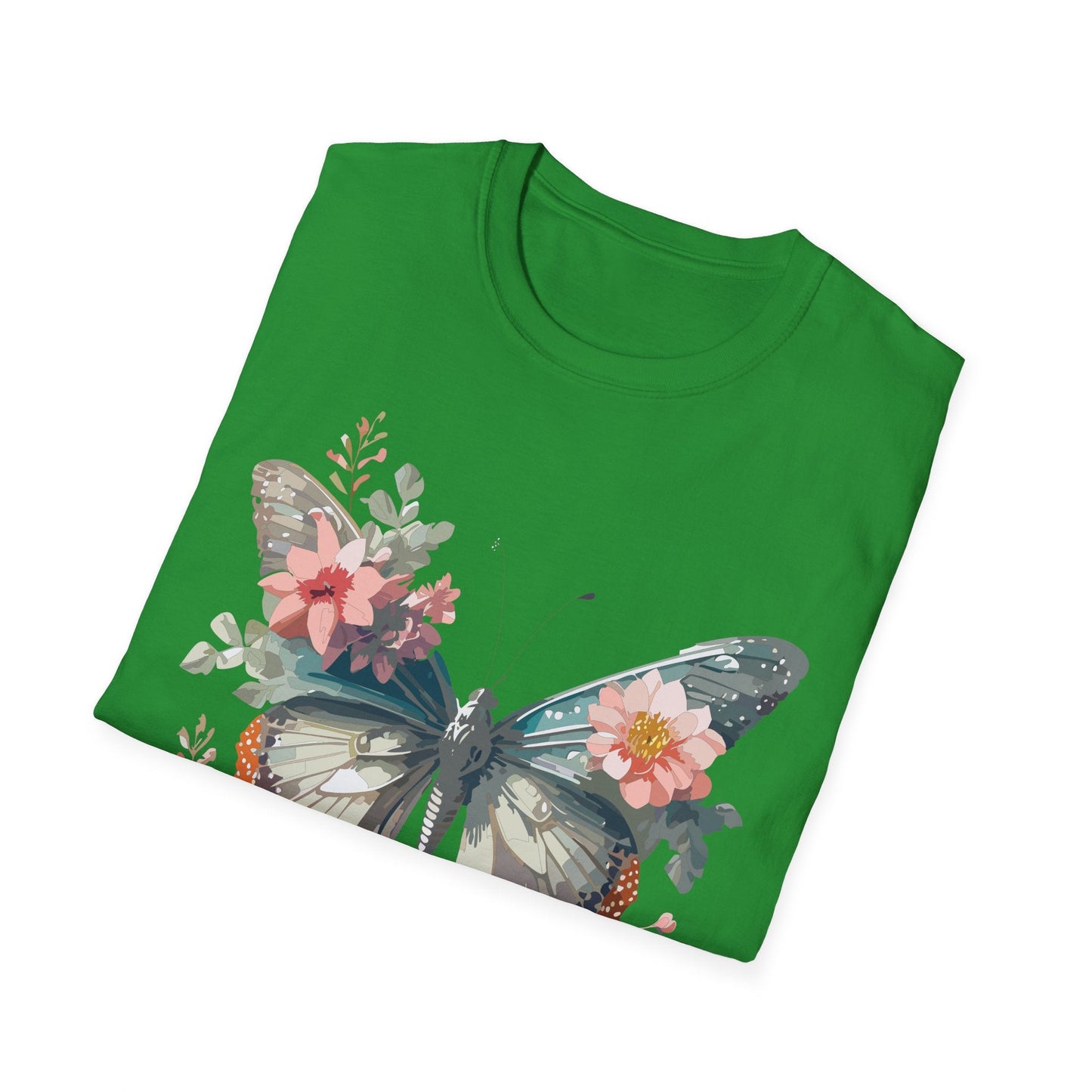 Butterfly Shirt Unisex Softstyle T Shirt Gildan 64000 Lightweight Ring Spun Cotton Monarch Design