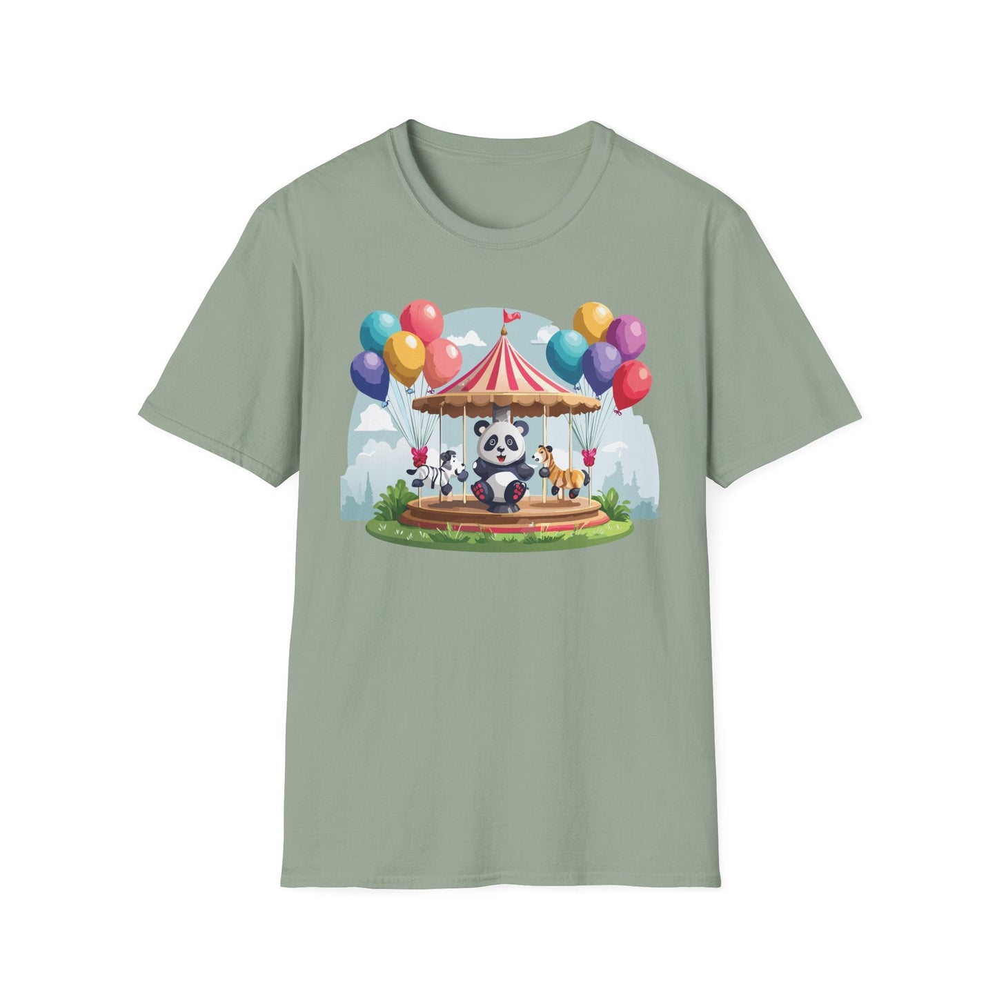 Unisex Panda Shirt Panda Tee Animal Print T Shirt Softstyle 64000 Gildan 100 Percent Ring Spun Cotton