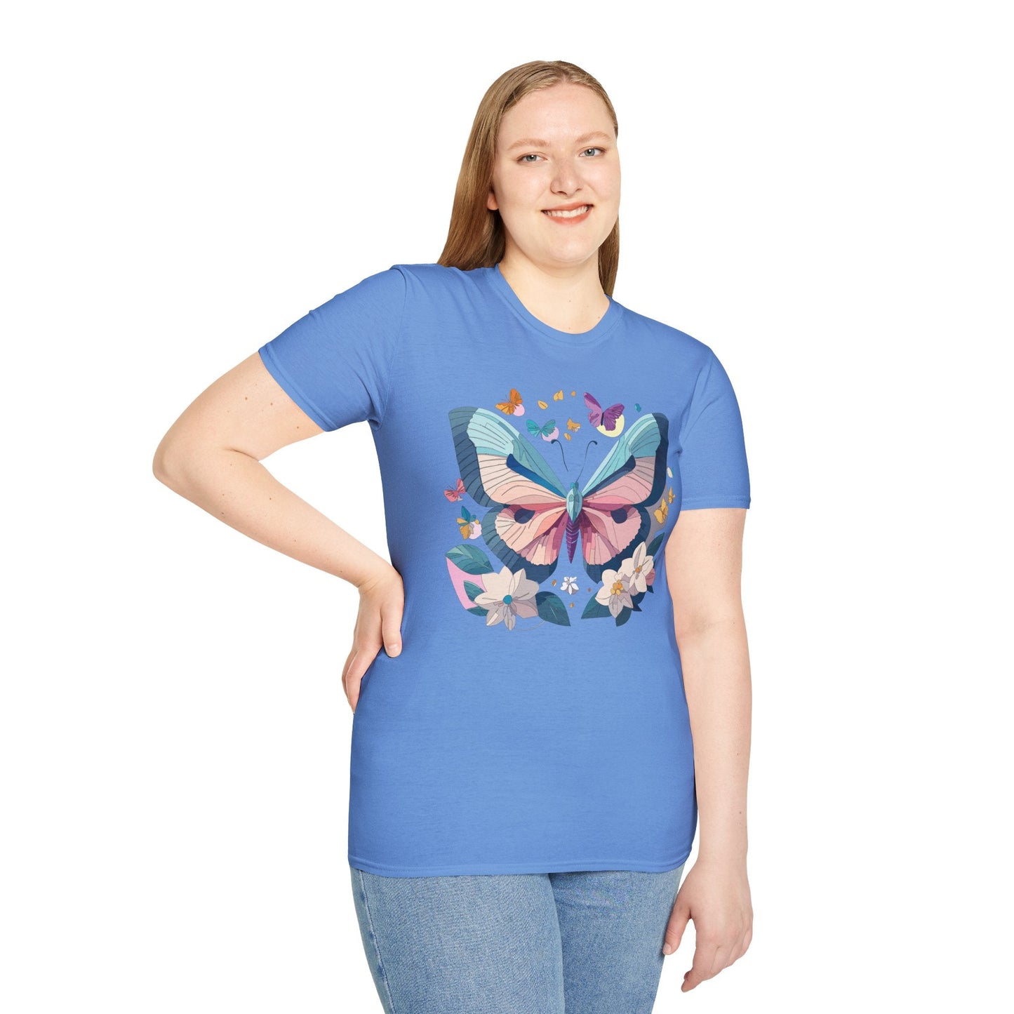 Butterfly Shirt Unisex T Shirt Softstyle Gildan 64000 Ring Spun Cotton Monarch Design