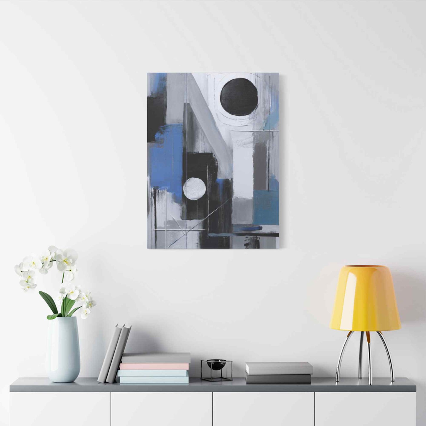 Blue Abstract Painting Print Canvas 20x24,20x30,24x30, 24x32,24x36,30x40, 32x48,36x48,40x60 Pine-Wood Inner Frame ABS-27