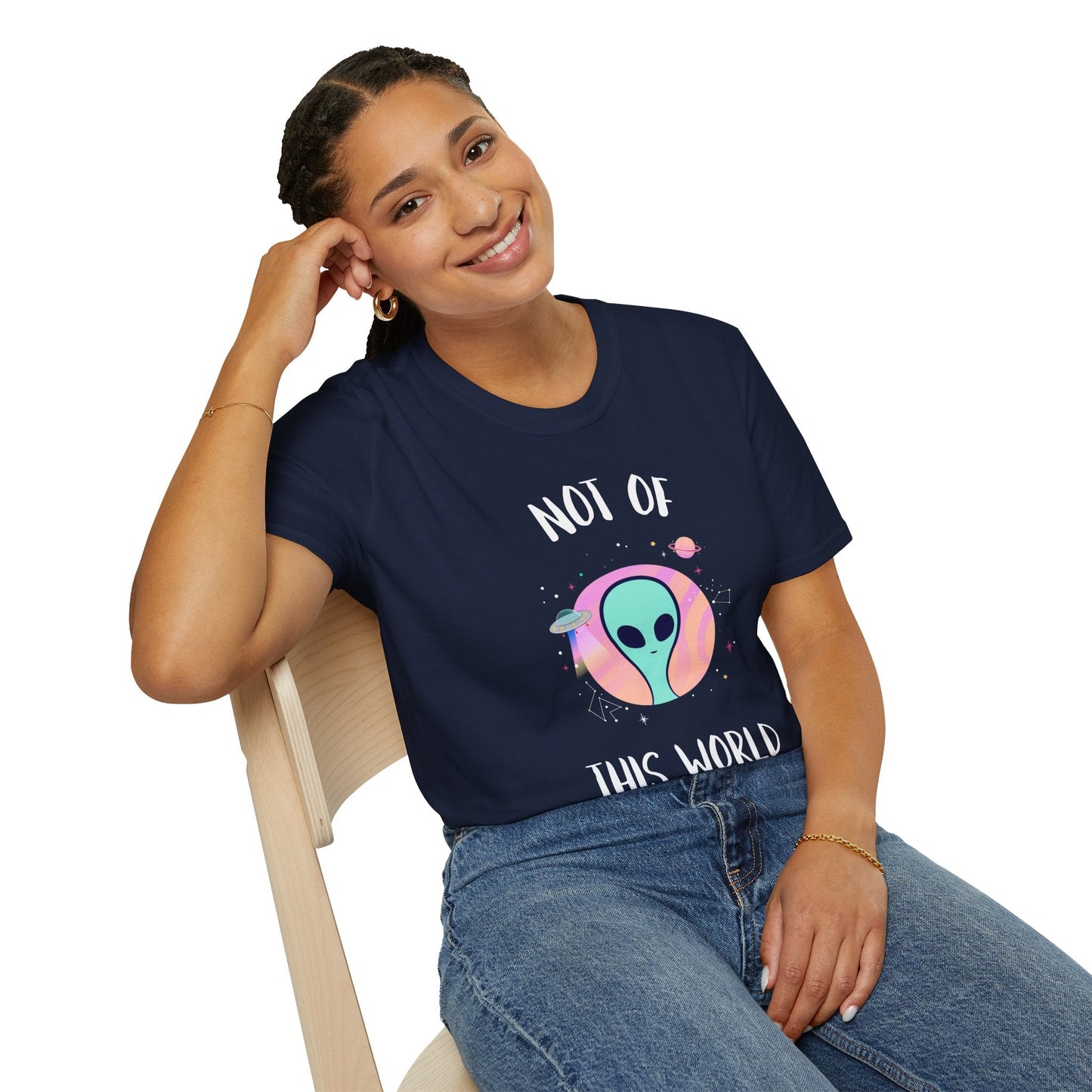 Alien Graphic TShirt  Not Of This World Cute Pastel UFO Tee