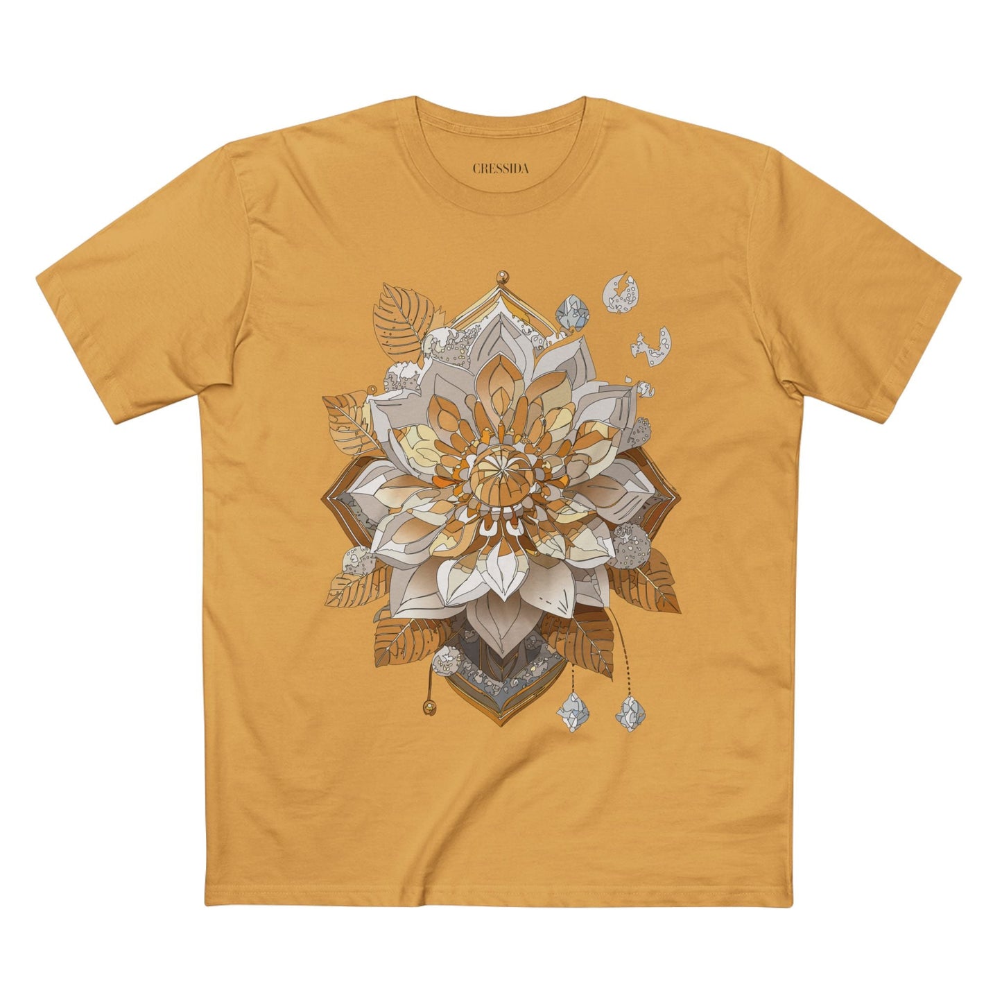 Floral Graphic T-Shirt Unisex 100 Cotton Art Design with Antique Flowers Tee 8