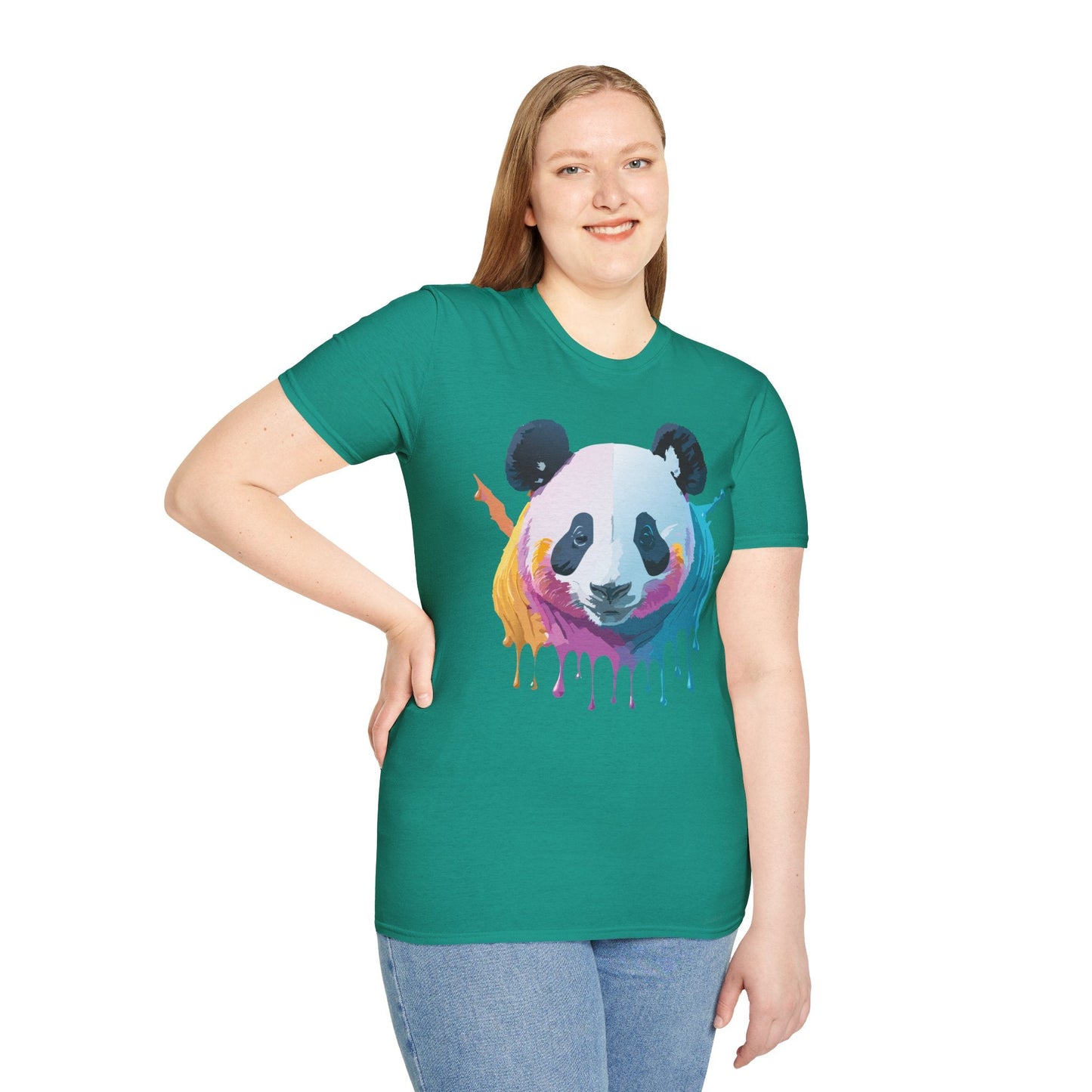 Panda Shirt Unisex T Shirt Softstyle Gildan 64000 100 Percent Ring Spun Cotton Animal Tee