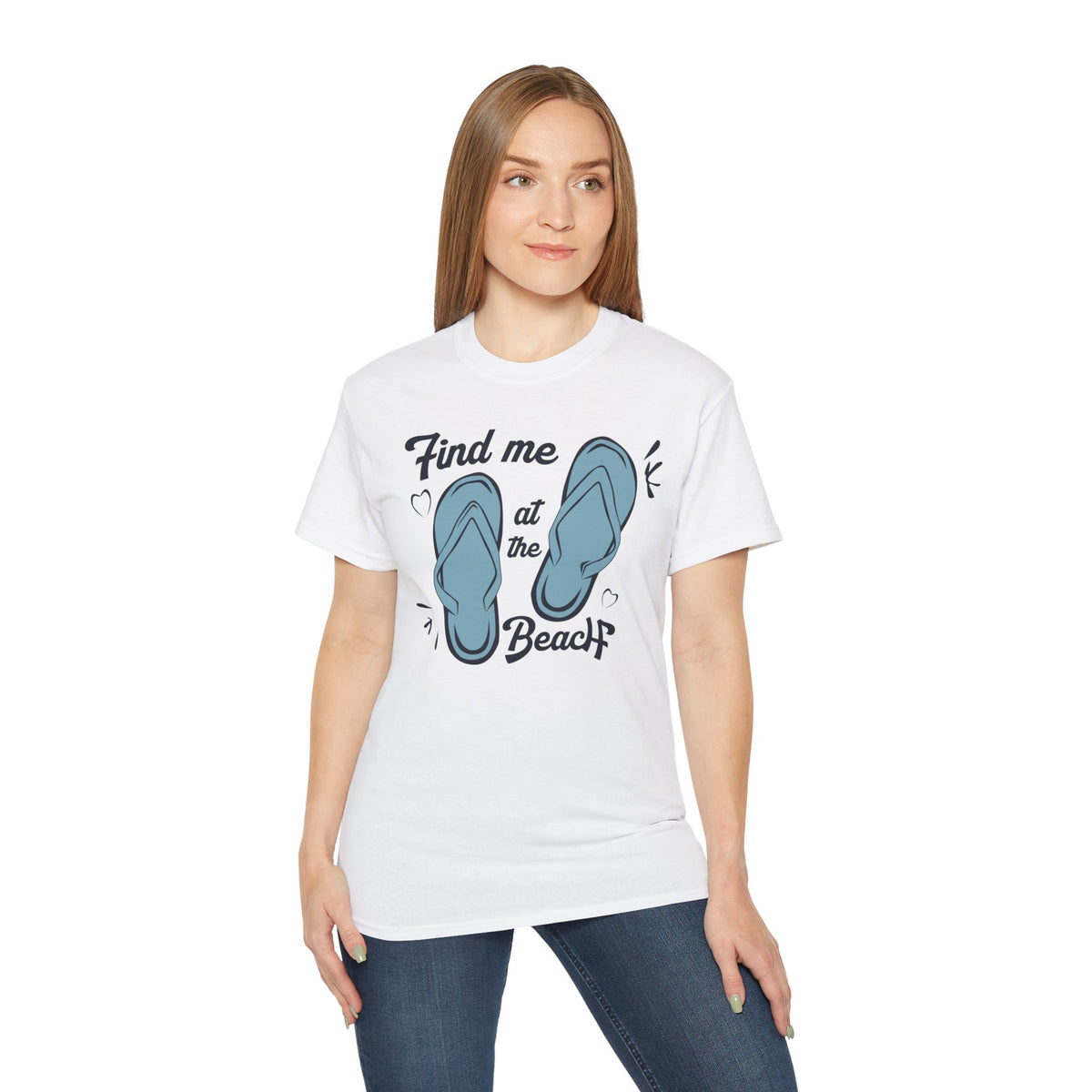 Find Me at the Beach Flip Flops T-Shirt | Summer Beach Tee