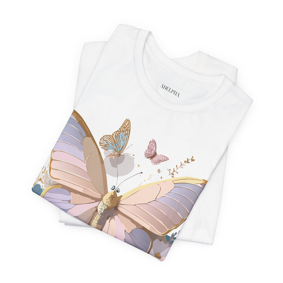 Butterfly Graphic Unisex Cotton Bella+Canvas Tee with Art Design n29