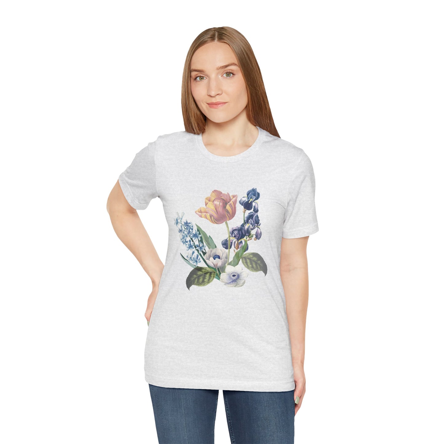 Cotton Tee Shirt with Floral Prints