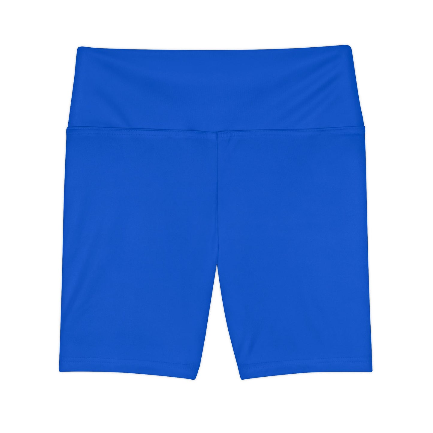 Laser Blue Women's Workout Shorts — Solid High-Waist Biker Shorts for Exercise & Everyday Wear