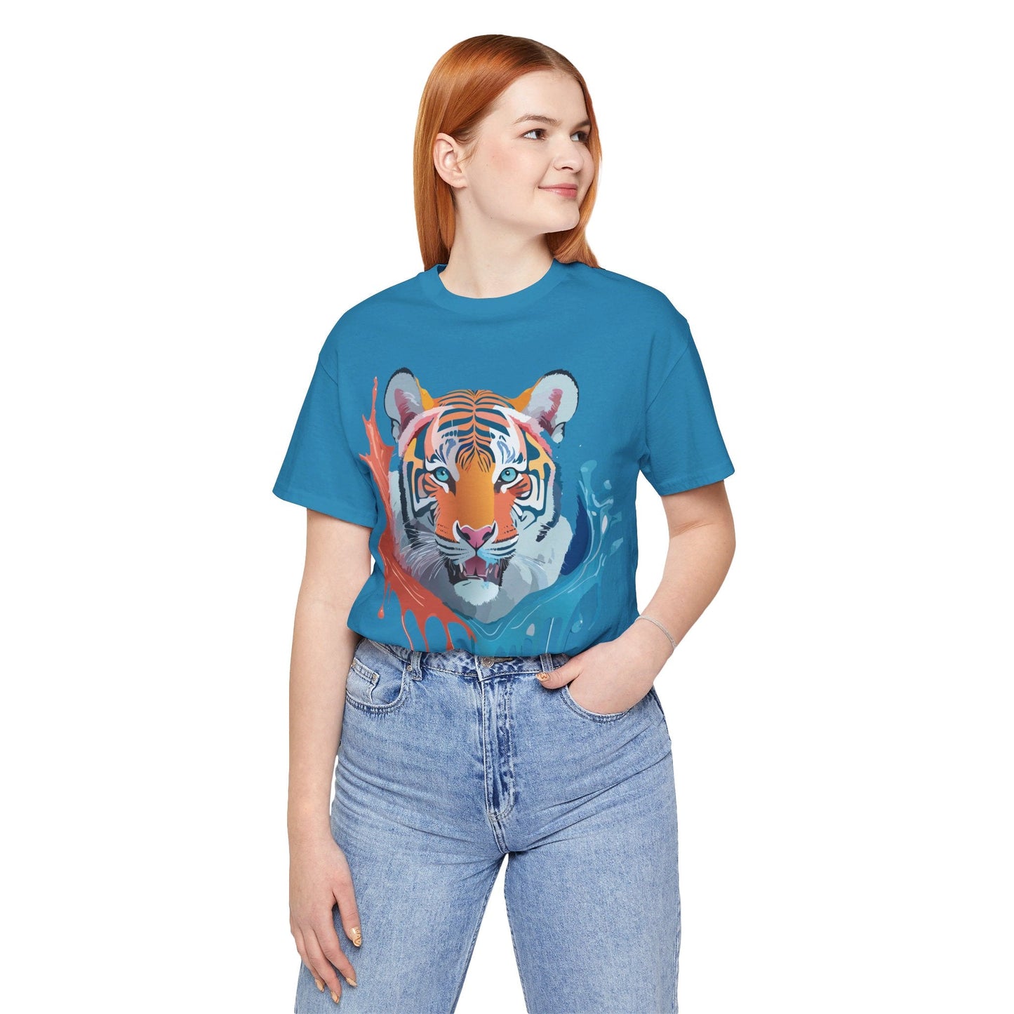 Tiger Graphic Tee Unisex Jersey Short Sleeve With Vintage Inspired Artwork By Adelpha