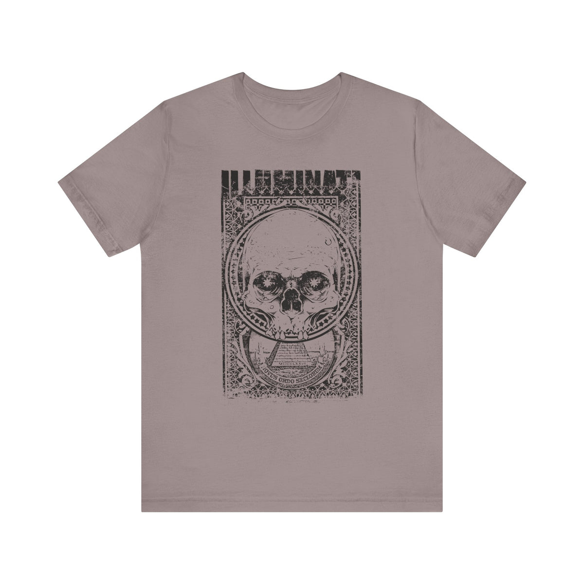 Skull Circle Graphic T-Shirt Vintage Etching Illustration Art Design Unisex Cotton Tee A-9