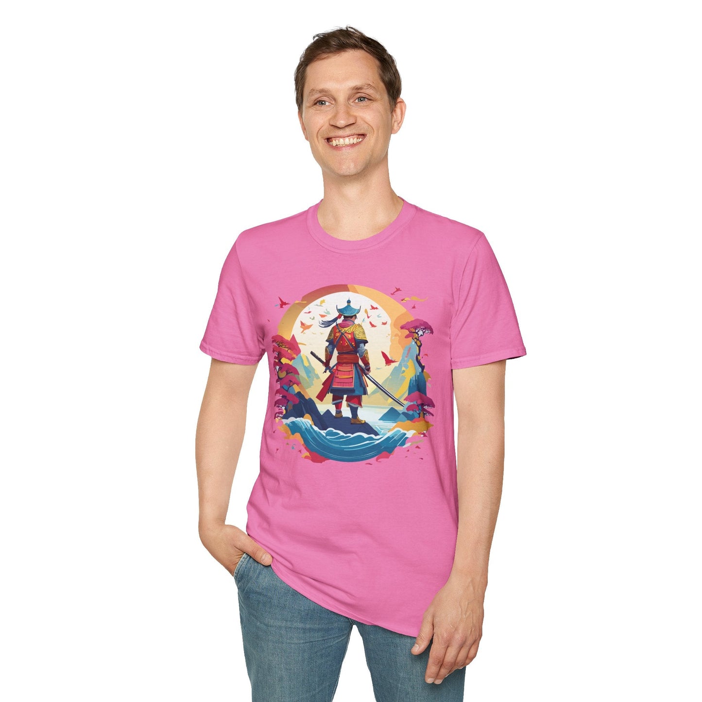 Samurai Shirt Unisex Tee Made With 100 Percent Ring Spun Cotton Soft Durable Comfort Gildan 64000