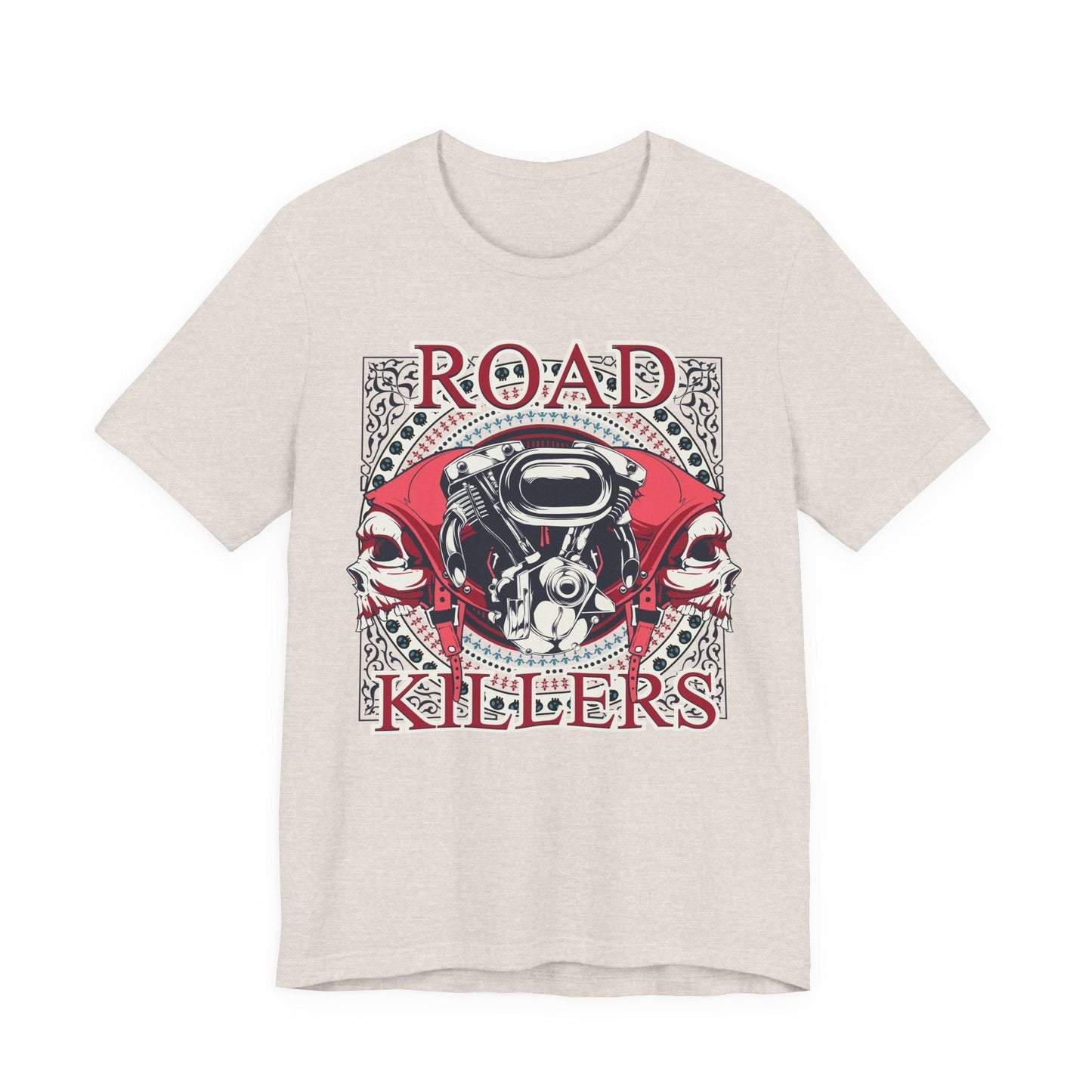 Dark Road Motorcycle Helmet Skull Tee Biker graphic t-shirt G-1