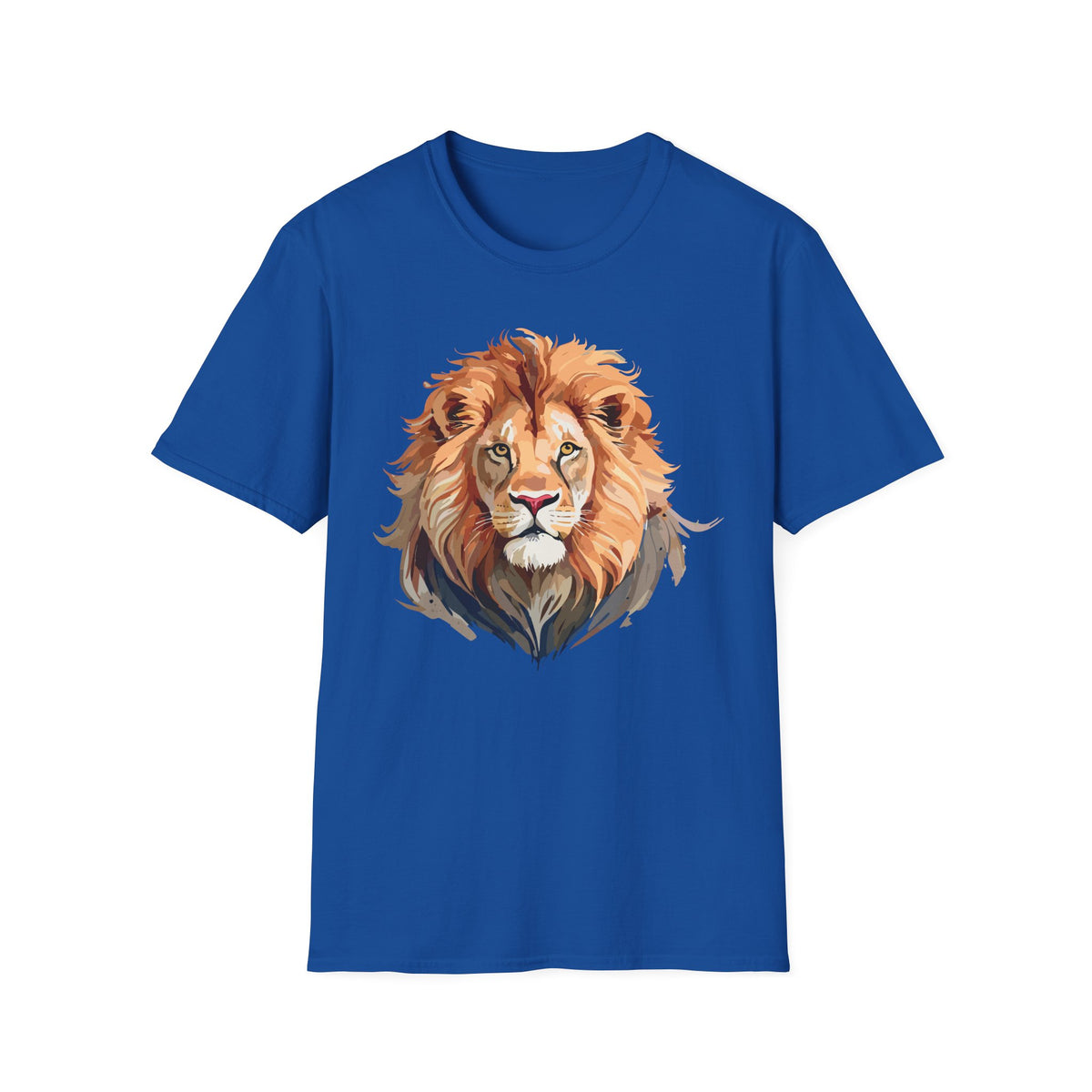 Majestic Lion Portrait T-Shirt | Realistic Watercolor Animal Tee