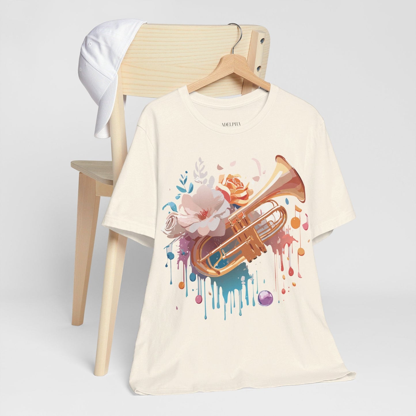 Music Graphic Unisex 100 Cotton Vintage Art with Musical Elements Tee 138