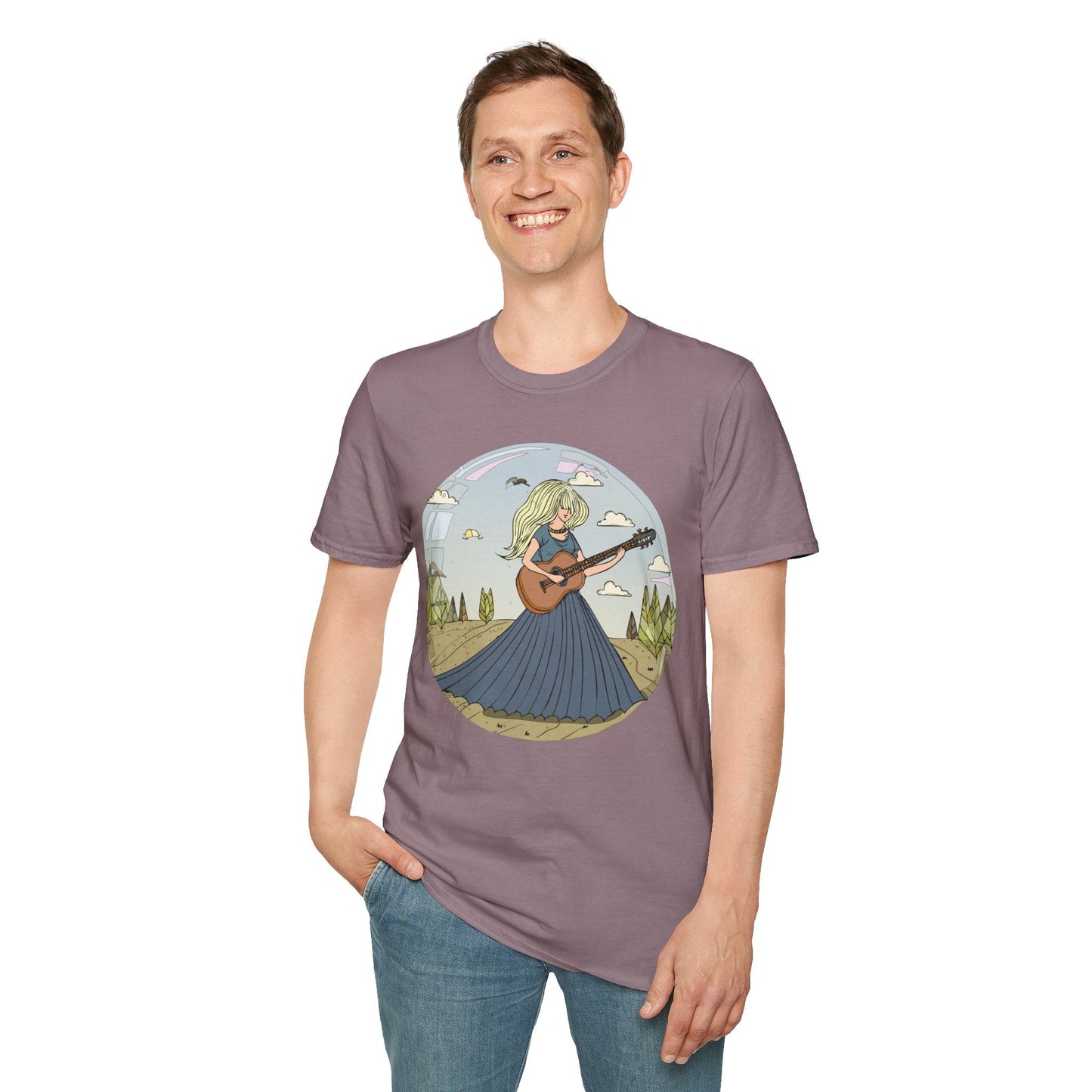 Womens Graphic T Shirt Art Design Tee Softstyle Cotton Ring-Spun Unisex Short Sleeve