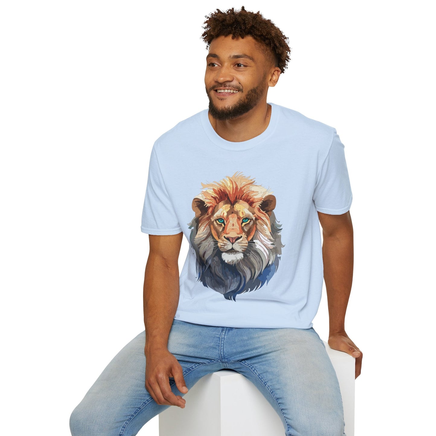 Floral Lion Shirt Unisex Tee Softstyle Gildan 64000 Comfort Fit