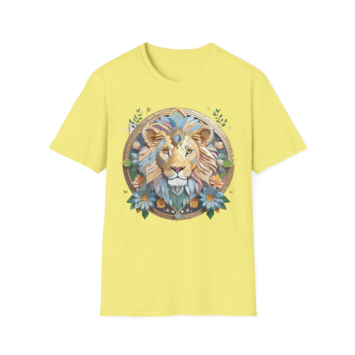 Boho Geometric Lion Tee | Lion Face T-Shirt, Bohemian Animal Graphic
