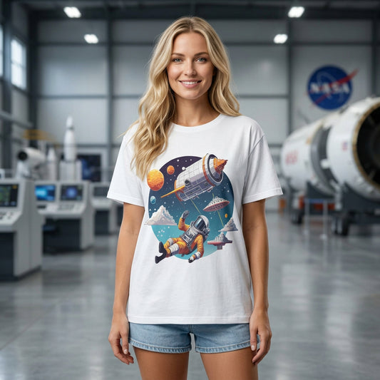 Cosmos Astronaut Graphic Tee Staple Unisex 100 Cotton Tee Shirt - CS-45