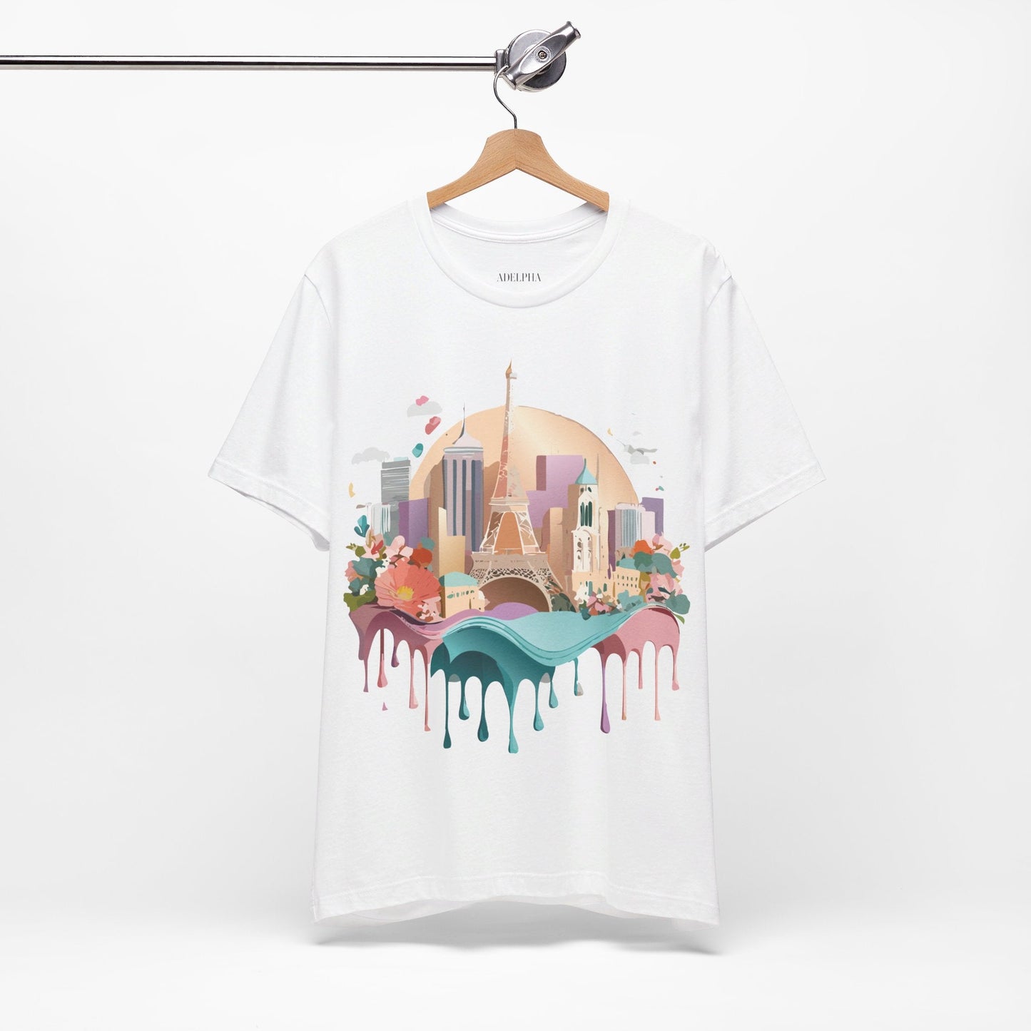 Tourist Shirt With Paris Graphic Tee Unisex Jersey Short Sleeve Art Design Adelpha Vintage Inspired