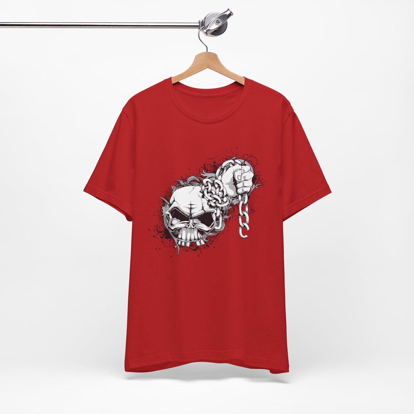 Chain Skull Graphic Design Tee, Skull Shirt, Vintage Tees, Art Design T-Shirt, Vintage Graphic Tee, Art Shirts with Skulls