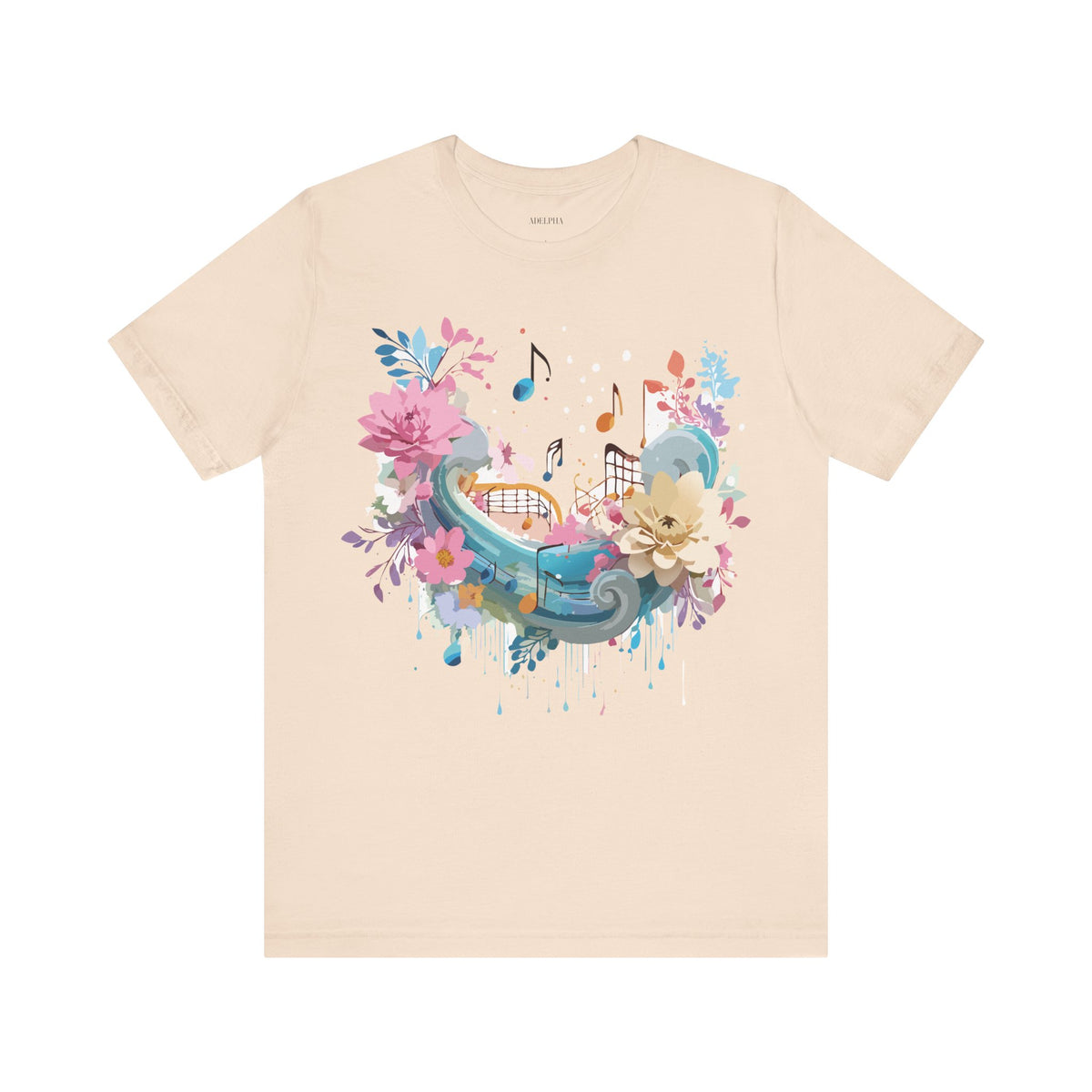 Music Graphic Unisex Cotton Bella+Canvas Tee with Art Design m172