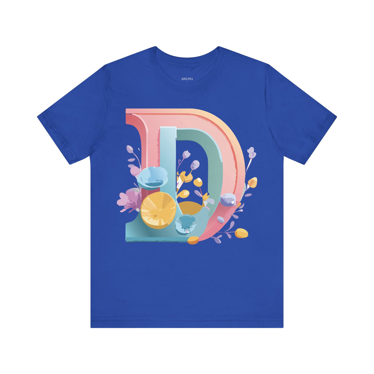 Letter D Graphic Unisex Cotton Bella+Canvas Tee with Art Letter Design