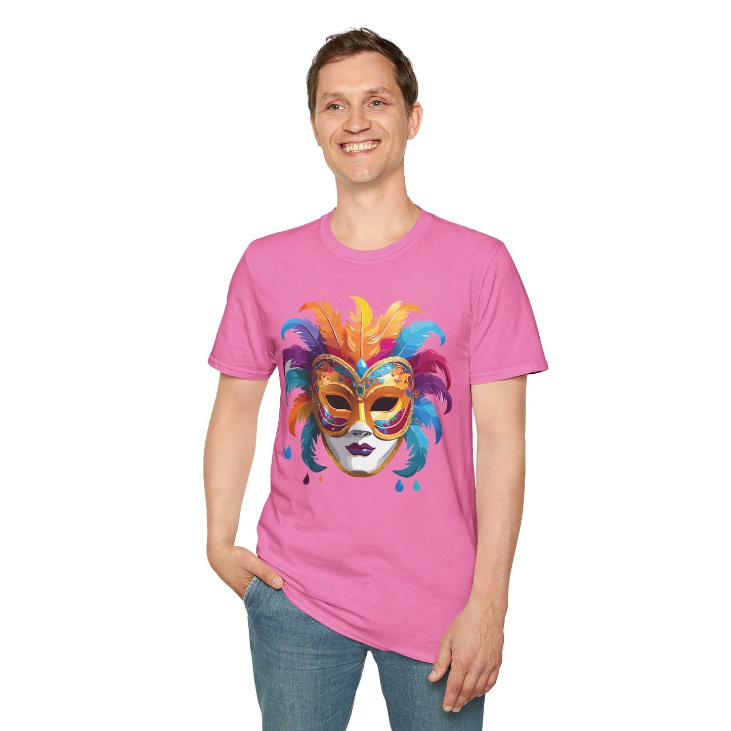 Mask Graphic Unisex Cotton Masquerade Design Artwork Tee 28