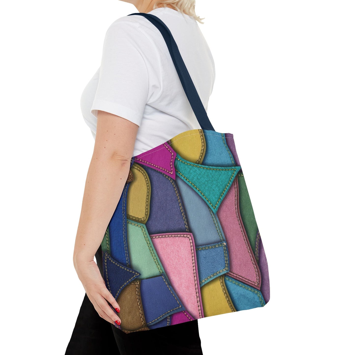 Denim Canvas Bag, Tote Bag Denim Printify