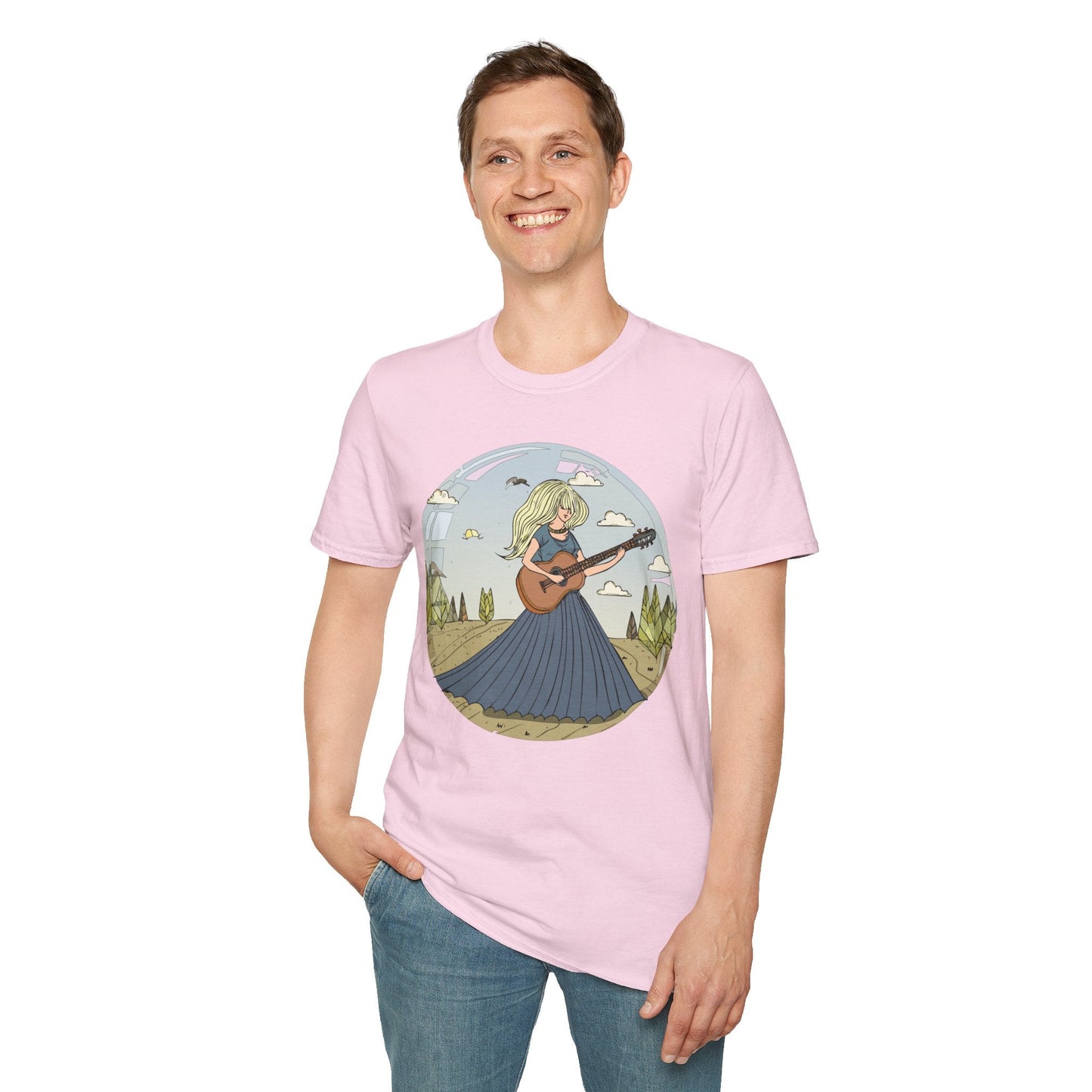 Womens Graphic T Shirt Art Design Tee Softstyle Cotton Ring-Spun Unisex Short Sleeve