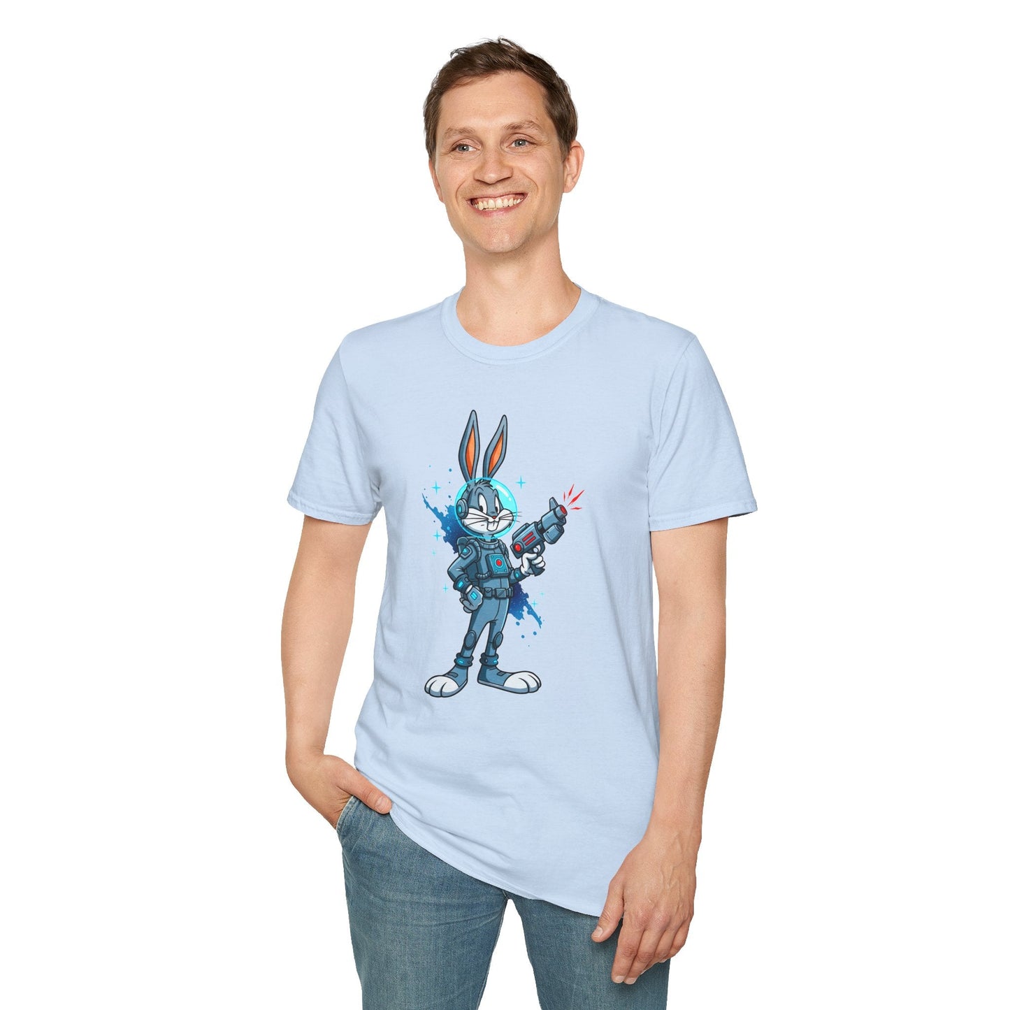 Bugs Bunny Shirt Unisex Gildan Softstyle 64000 Cartoon Tee 100 Percent Ring Spun Cotton